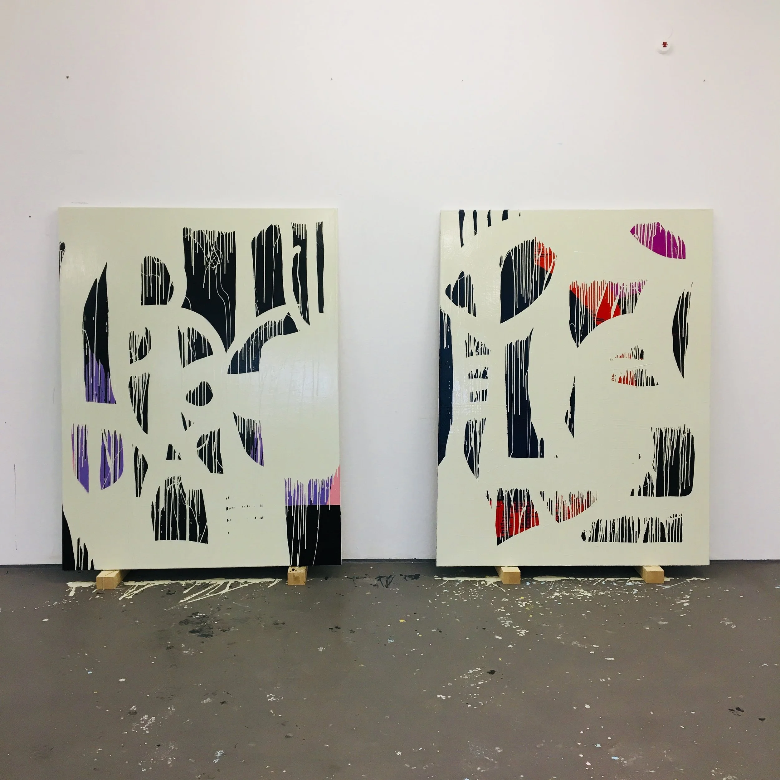  MID CASE BEIGE  2018 // each 170cm x 130cm  acrylic and varnish on canvas    