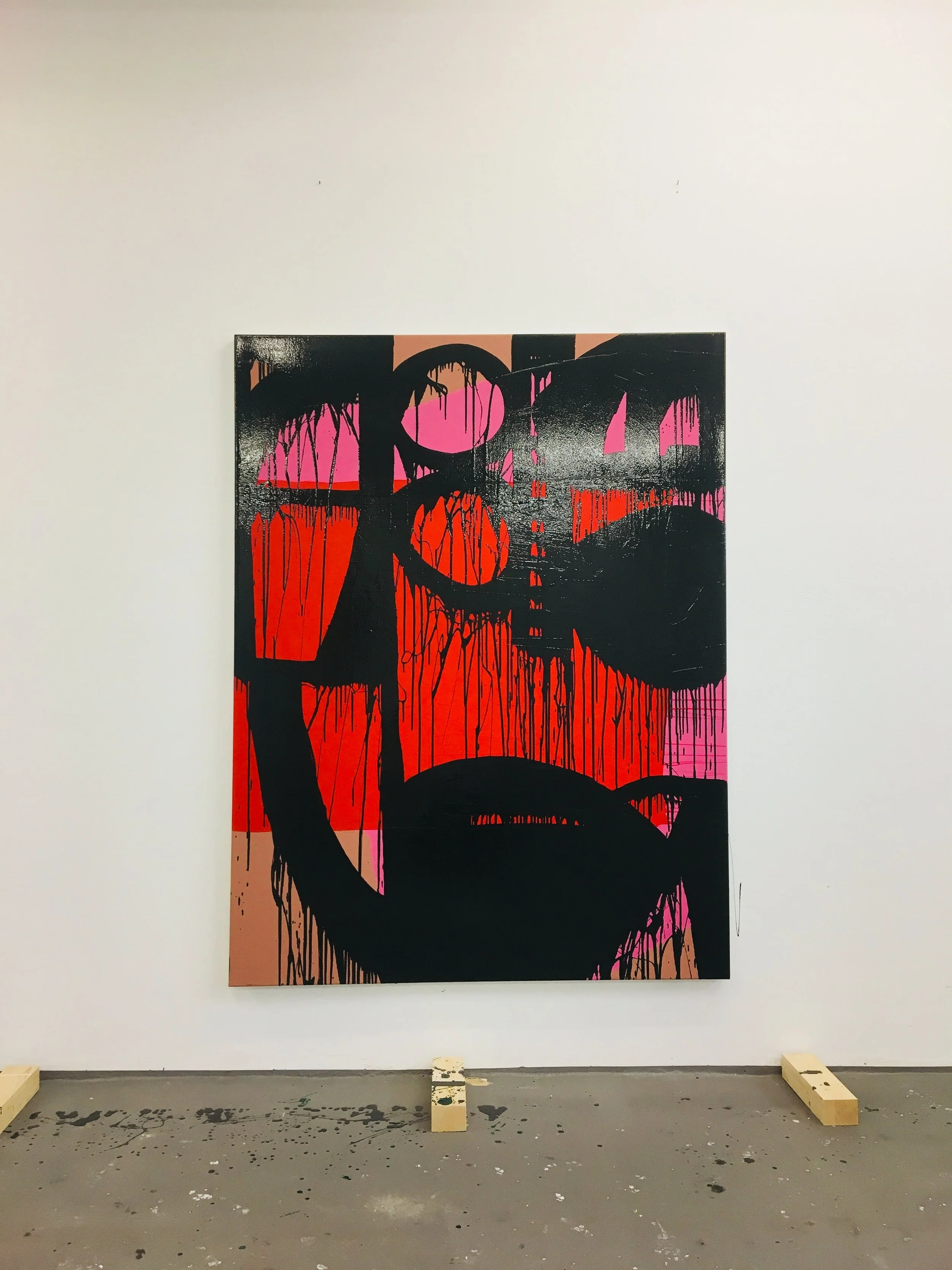  MID CASE GREY  2018 // 170cm x 130cm  acrylic and varnish on canvas    