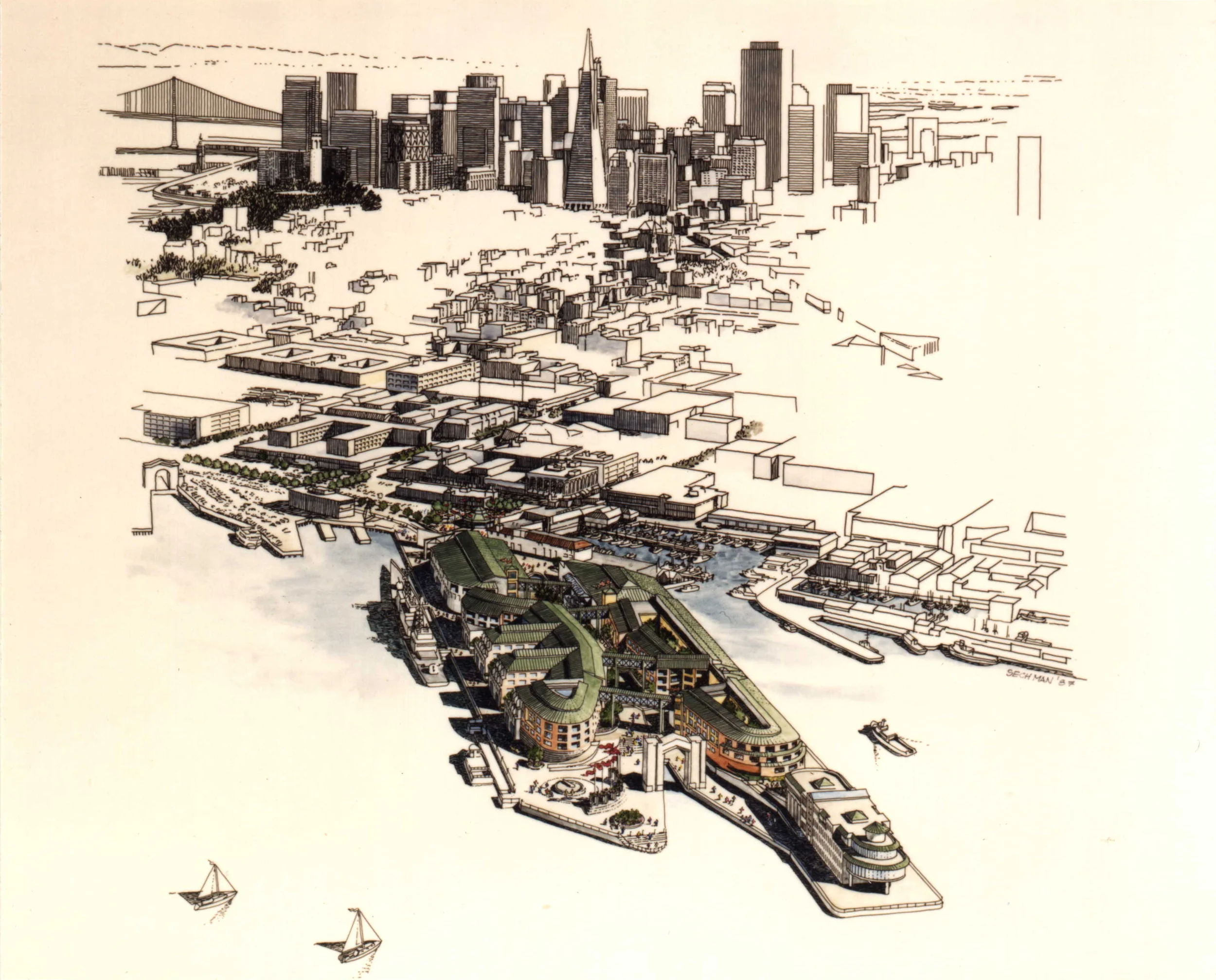 Proposal for Pier 45 Design Competition, Fisherman's Wharf, San Francisco, CA, 1975