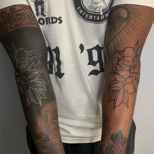 White ink on dark skin tattoo  Skin color tattoos Dark skin tattoo Color  tattoo