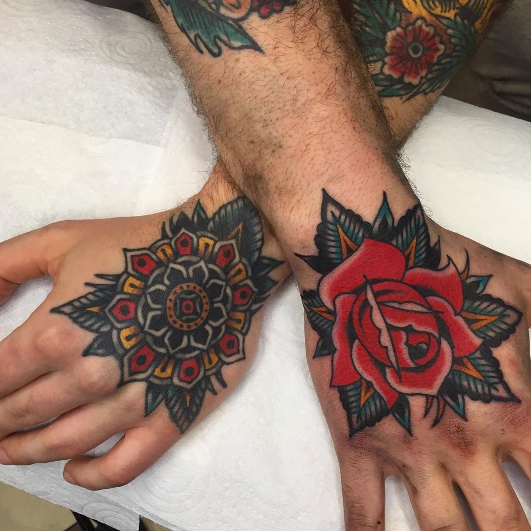 Corpse tattoo  Floral Handstraditional hand tattoos  Facebook