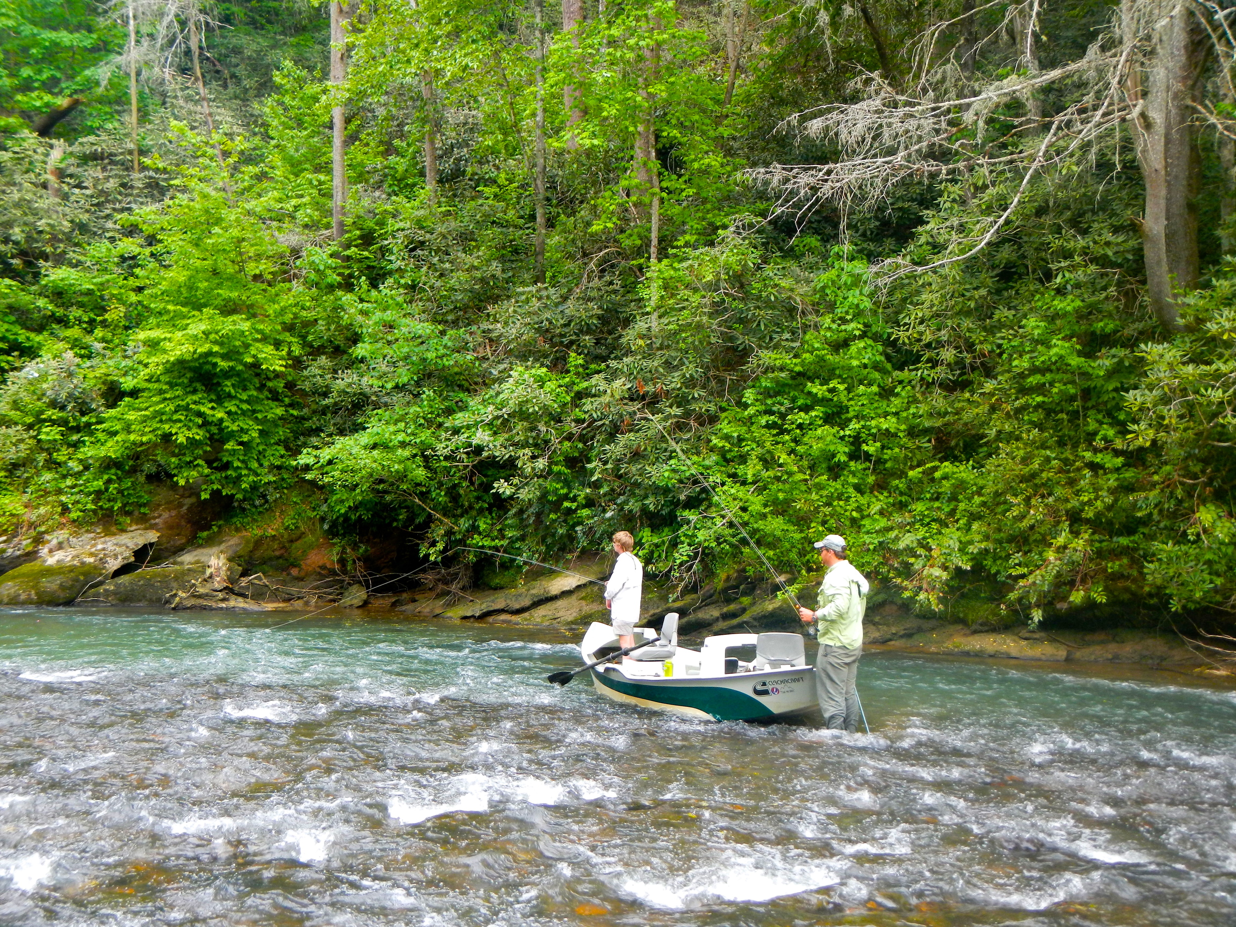  Catawba River Club residents fishing on the river. 