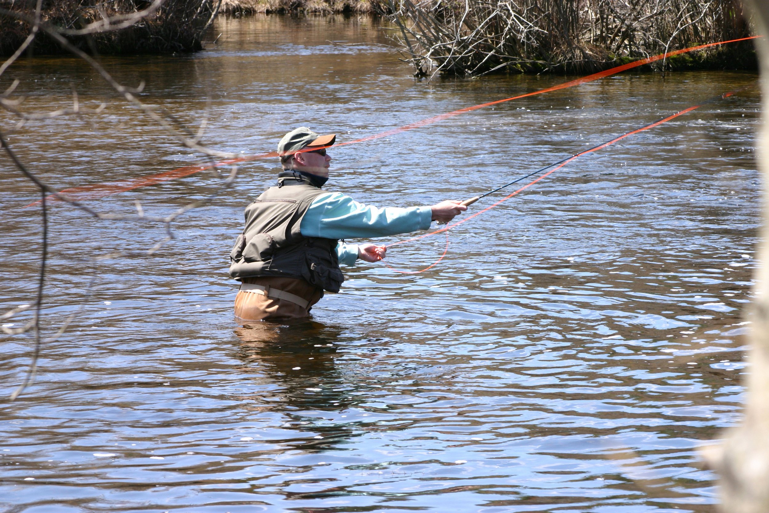  CRC resident fly-fishing in the Catawba River. 