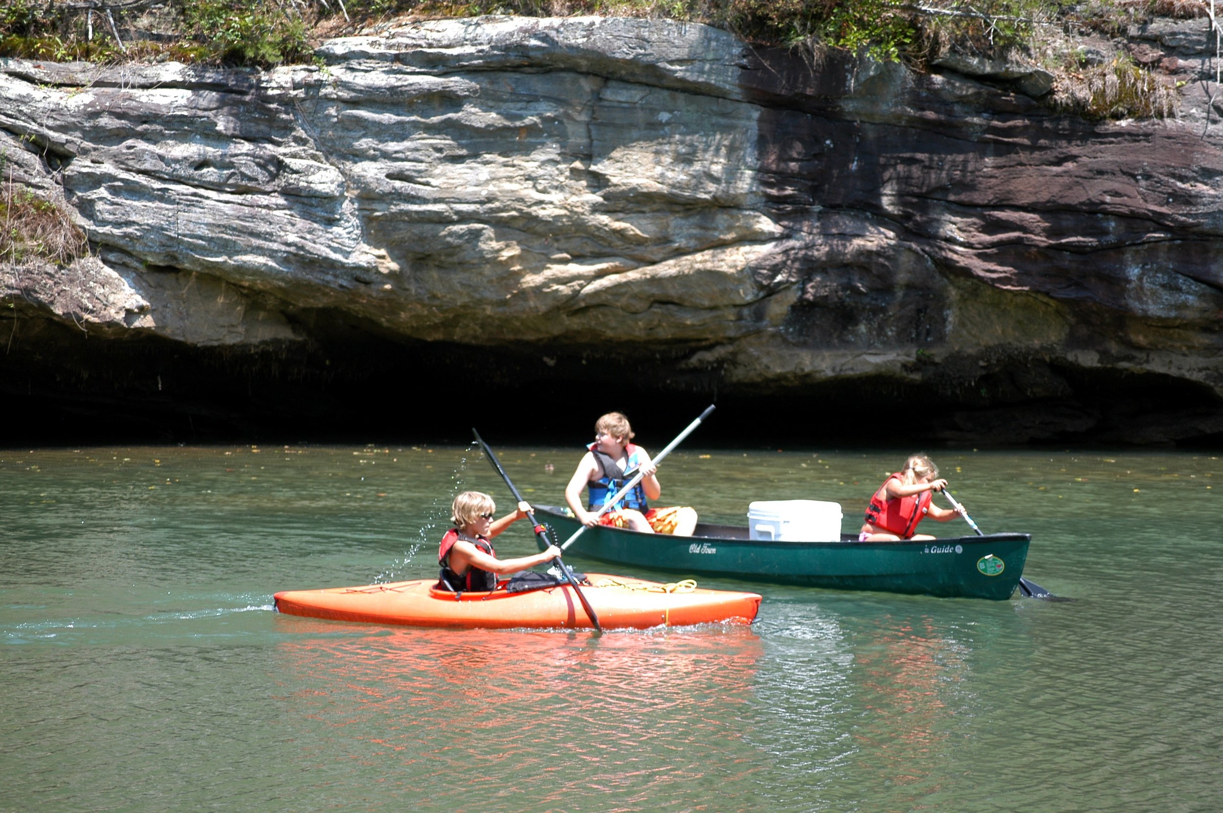  Gentle water makes CRC the perfect place for family kayaking and canoeing. 