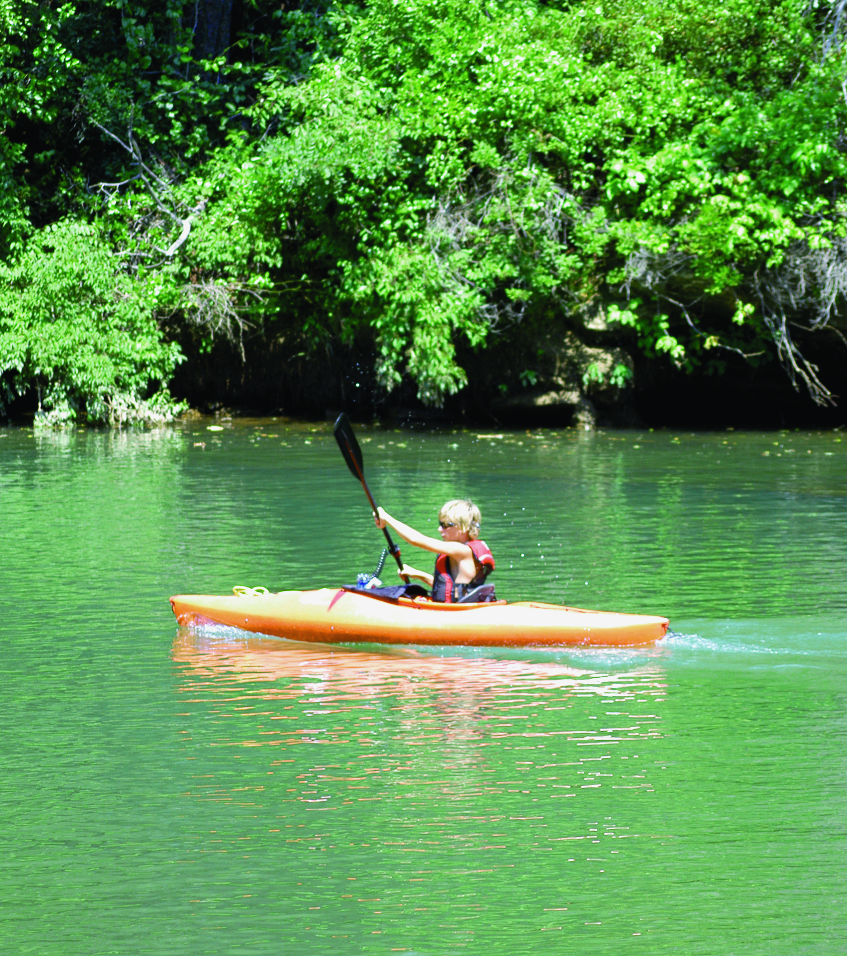  CRC resident kayaking on the Catawba River. 