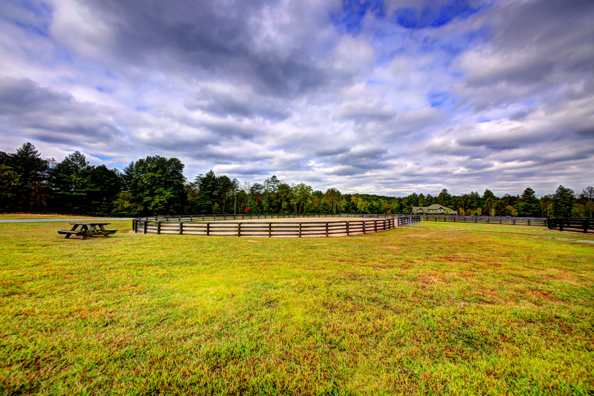  Horse pastures at the Catawba River Club Stables. 