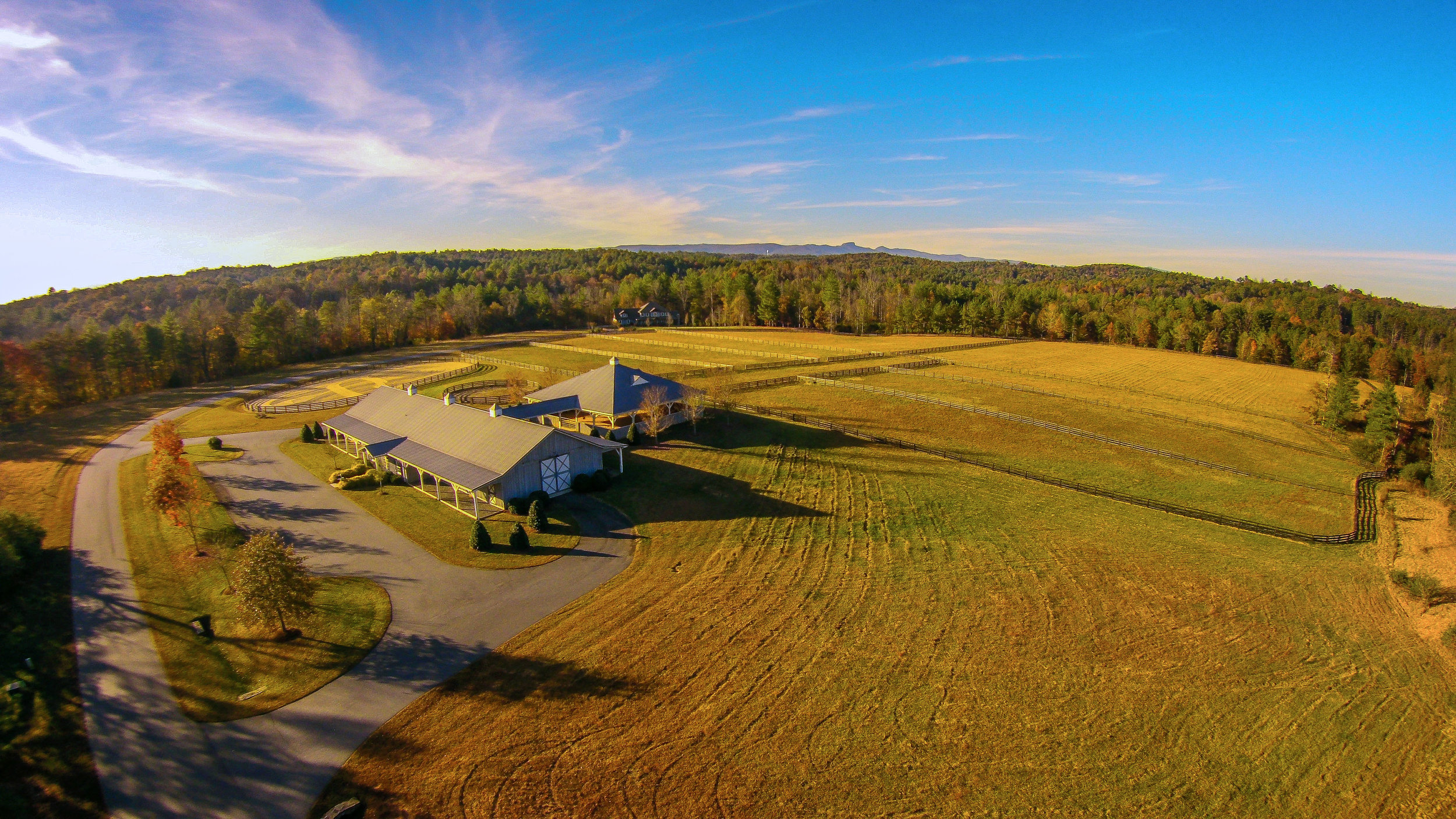Aerial view of the Catawba River Club Stables