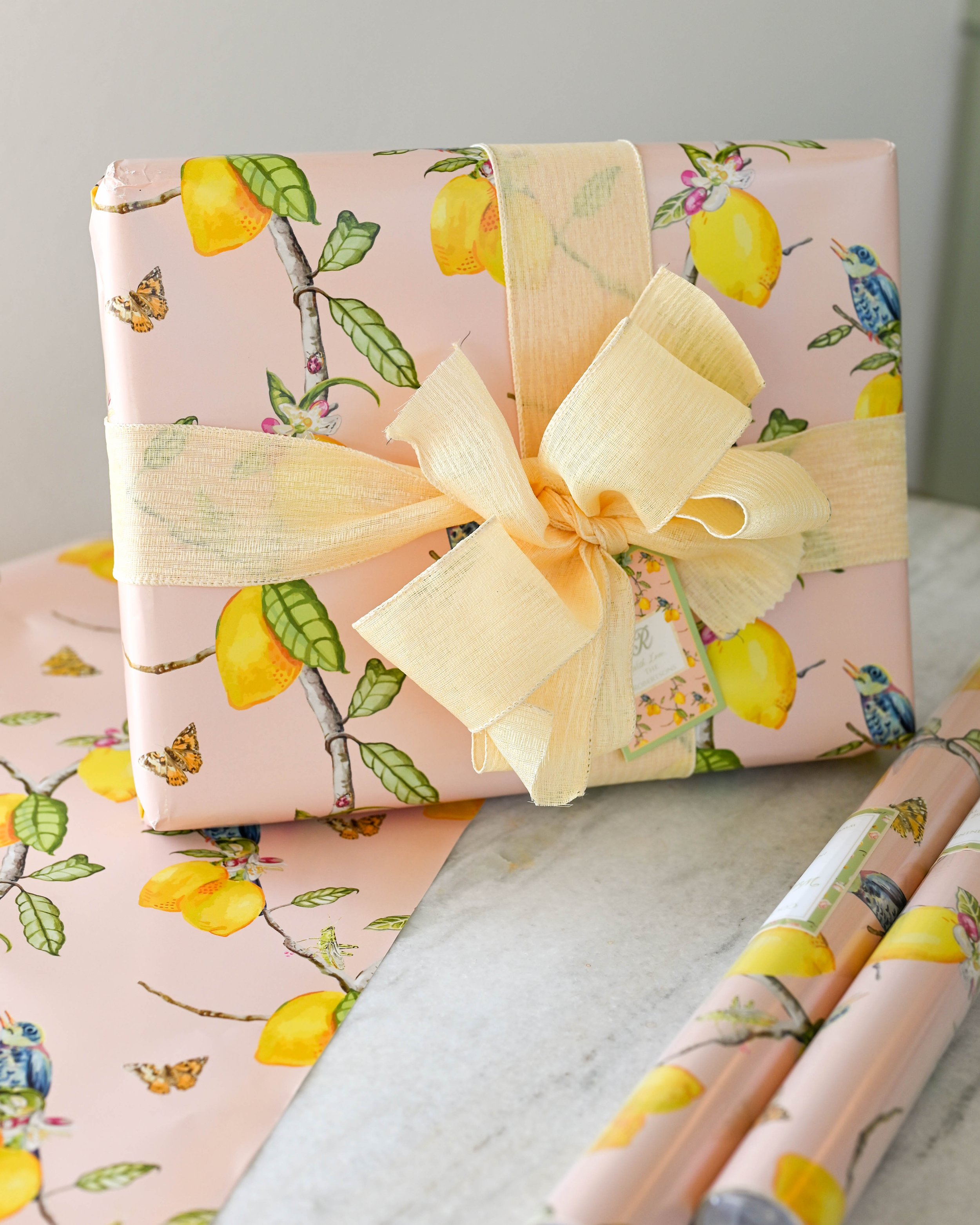 Silk Spring Lemon Scarf Gift Wrap & Stationery by CoCo Zentner Art.jpg