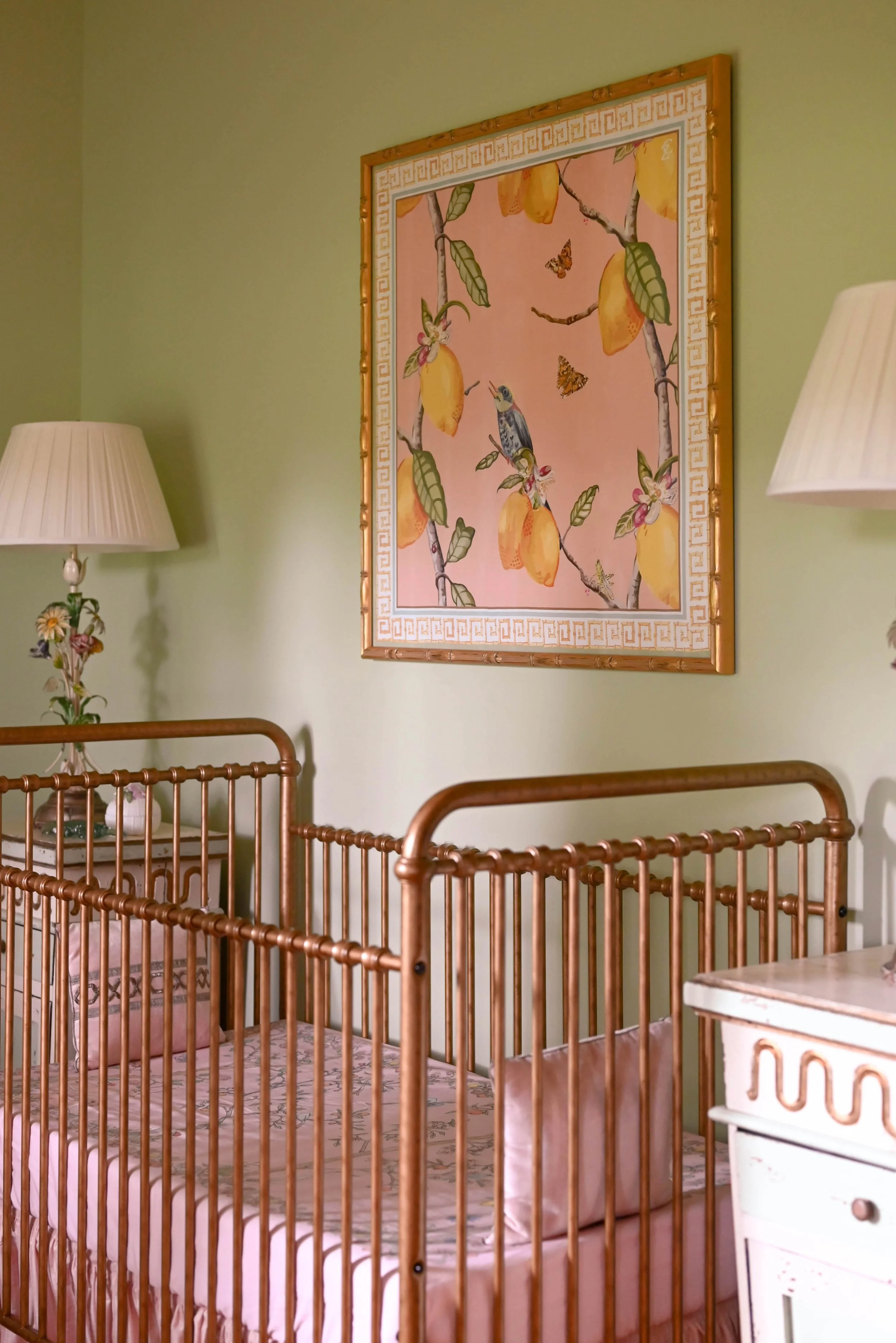 Chinoiserie Framed Lemon Scarf for Baby Girl Nursery Final.jpg