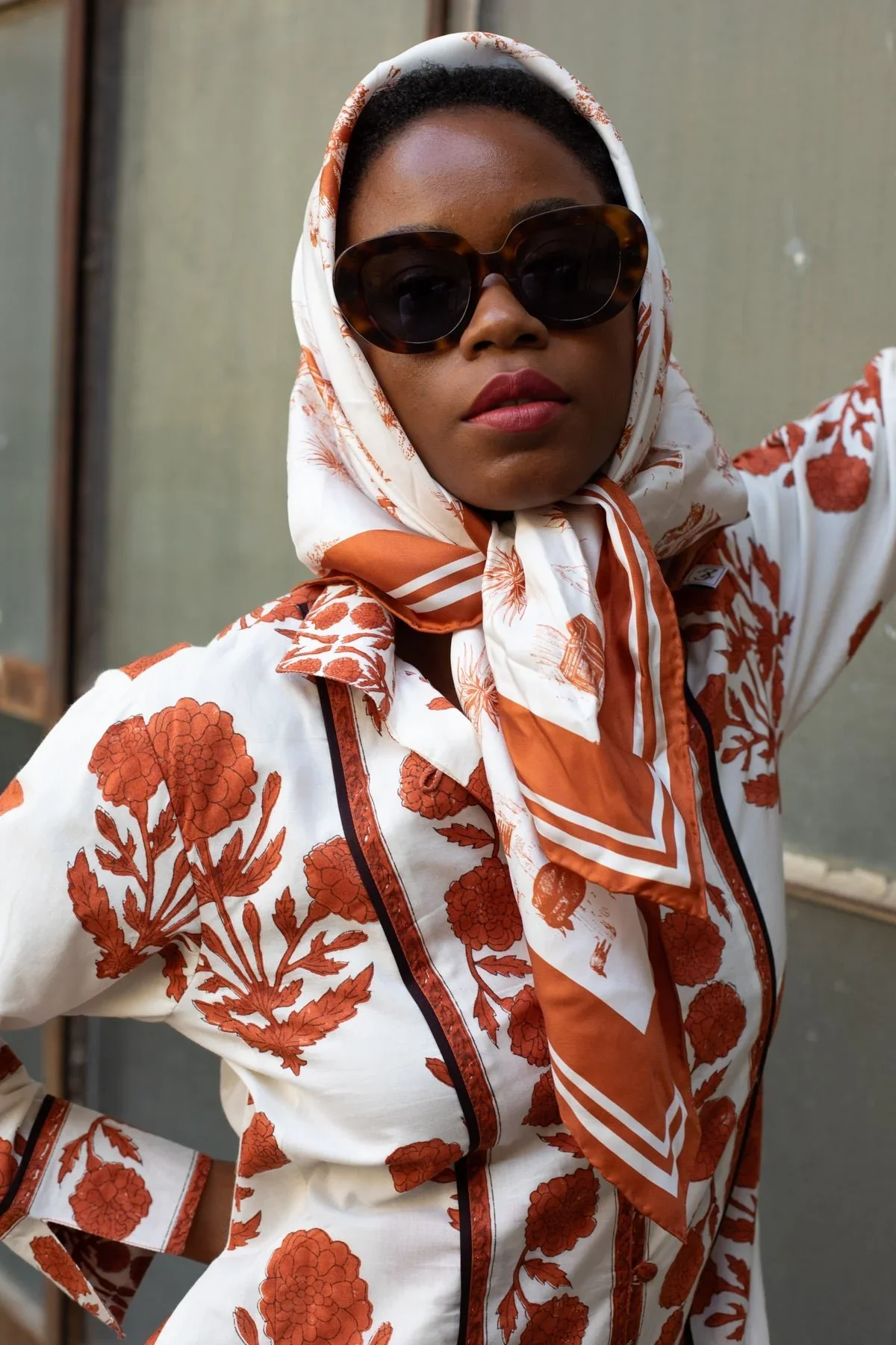 coco zentner silk scarf with sue sartor kaftan.webp