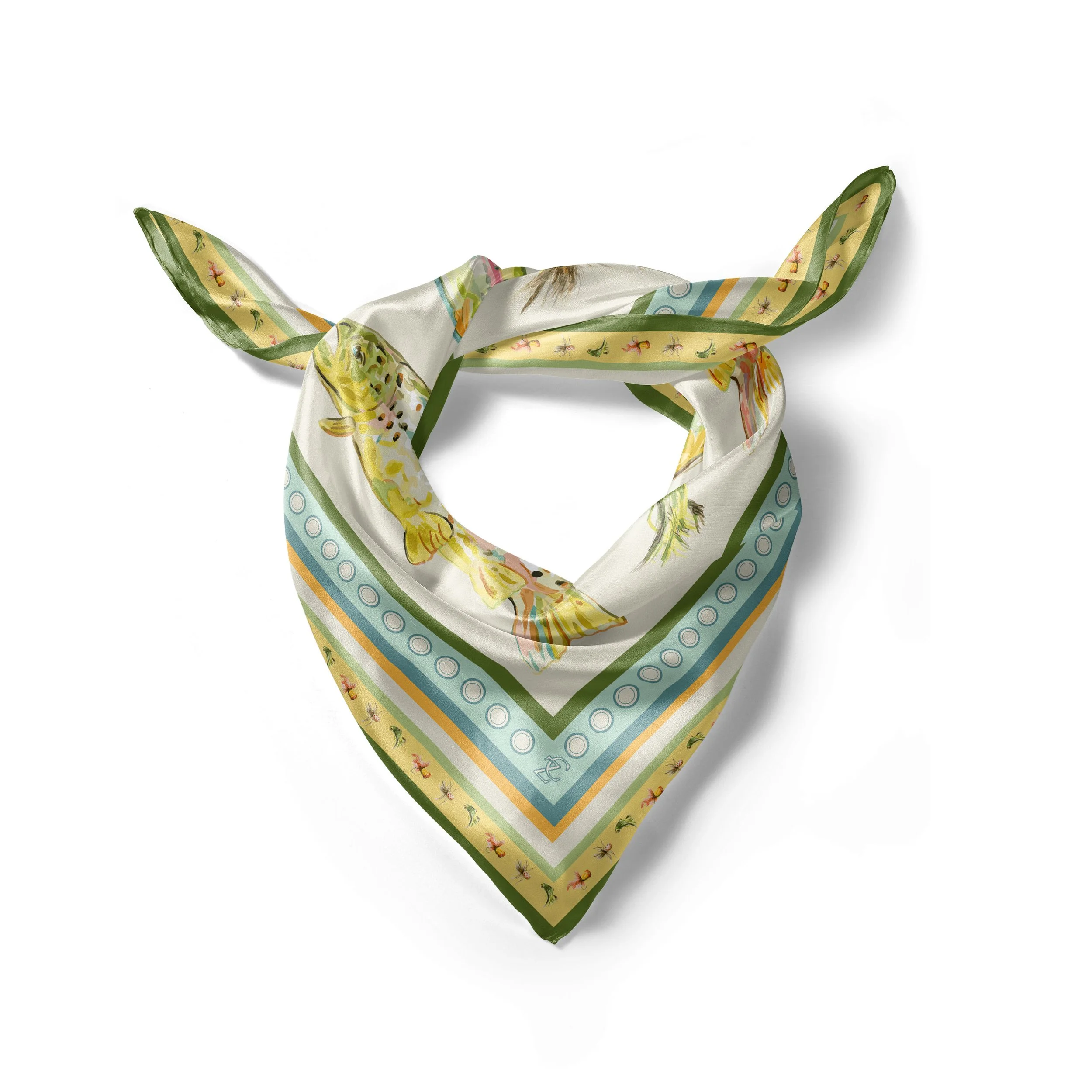 Gone Fishin' Colorful Silk Scarf by Surface Pattern Designer, CoCo Zentner (Copy)