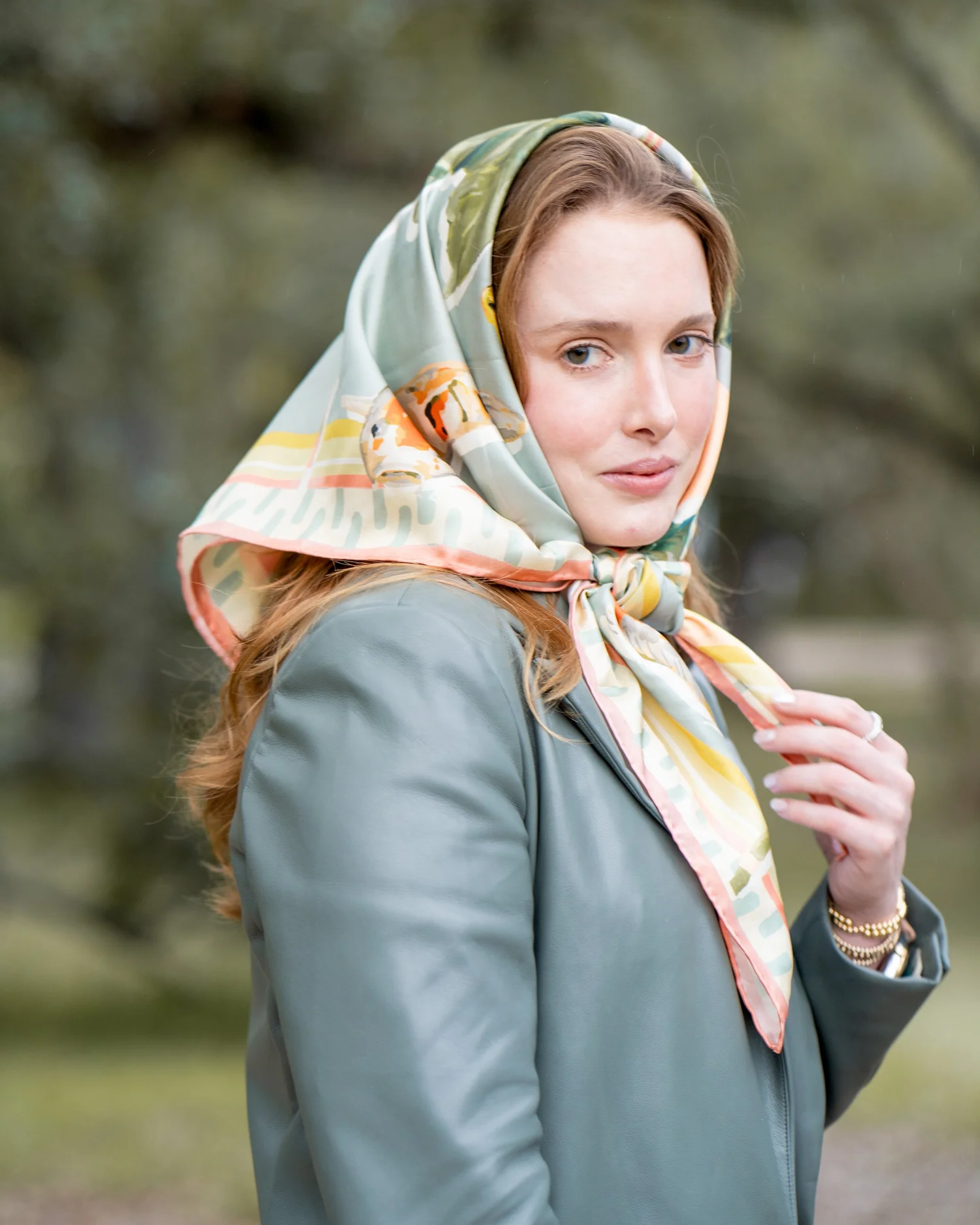 Feathers Fronds Silk Scarf – Luxe Chinoiserie Design, Perfect