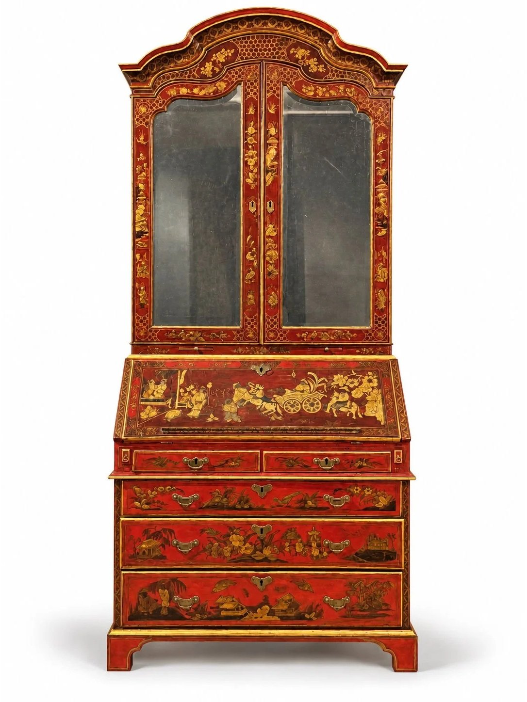 Early Georgian Japanned Bureau Bookcase
