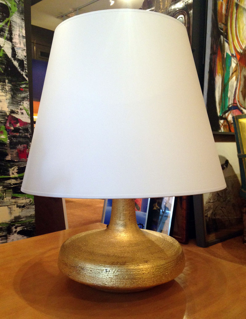 Gilded Ceramic Funnel Lamp