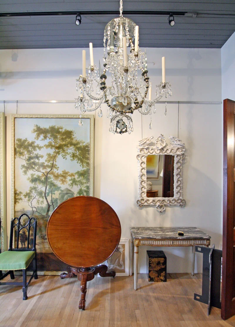 Pair of Chandeliers with Ceramic Beads