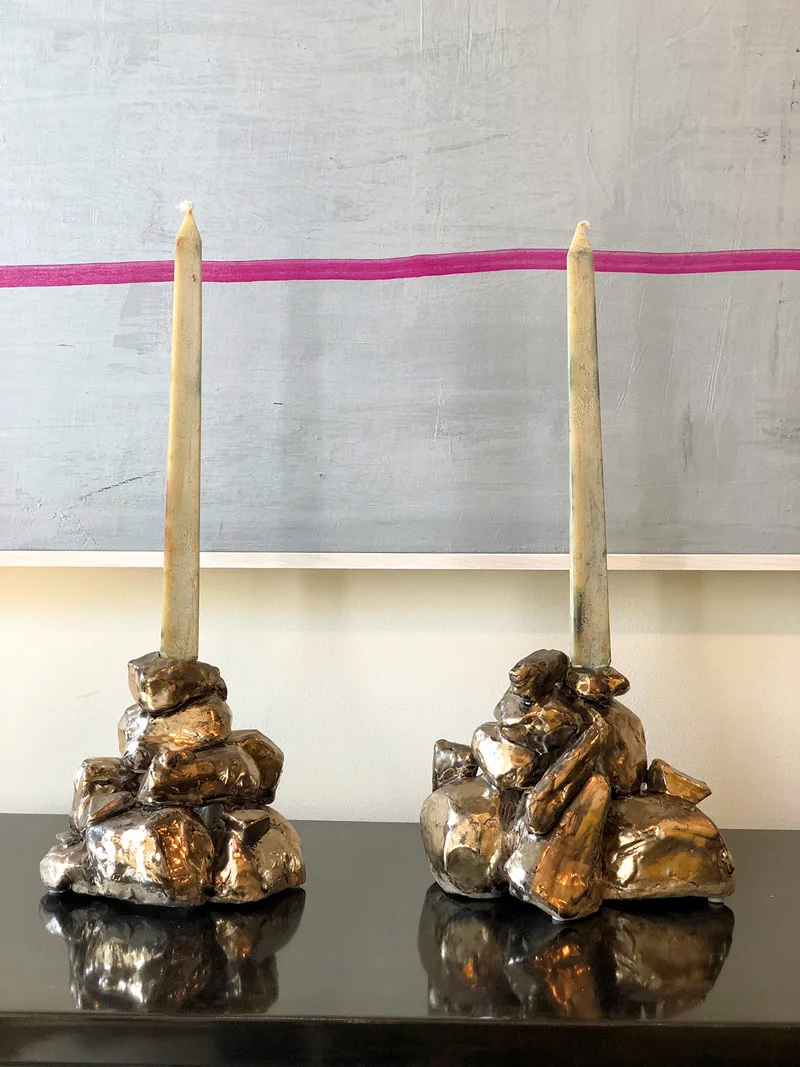 Eve Kaplan Ceramic Candlesticks