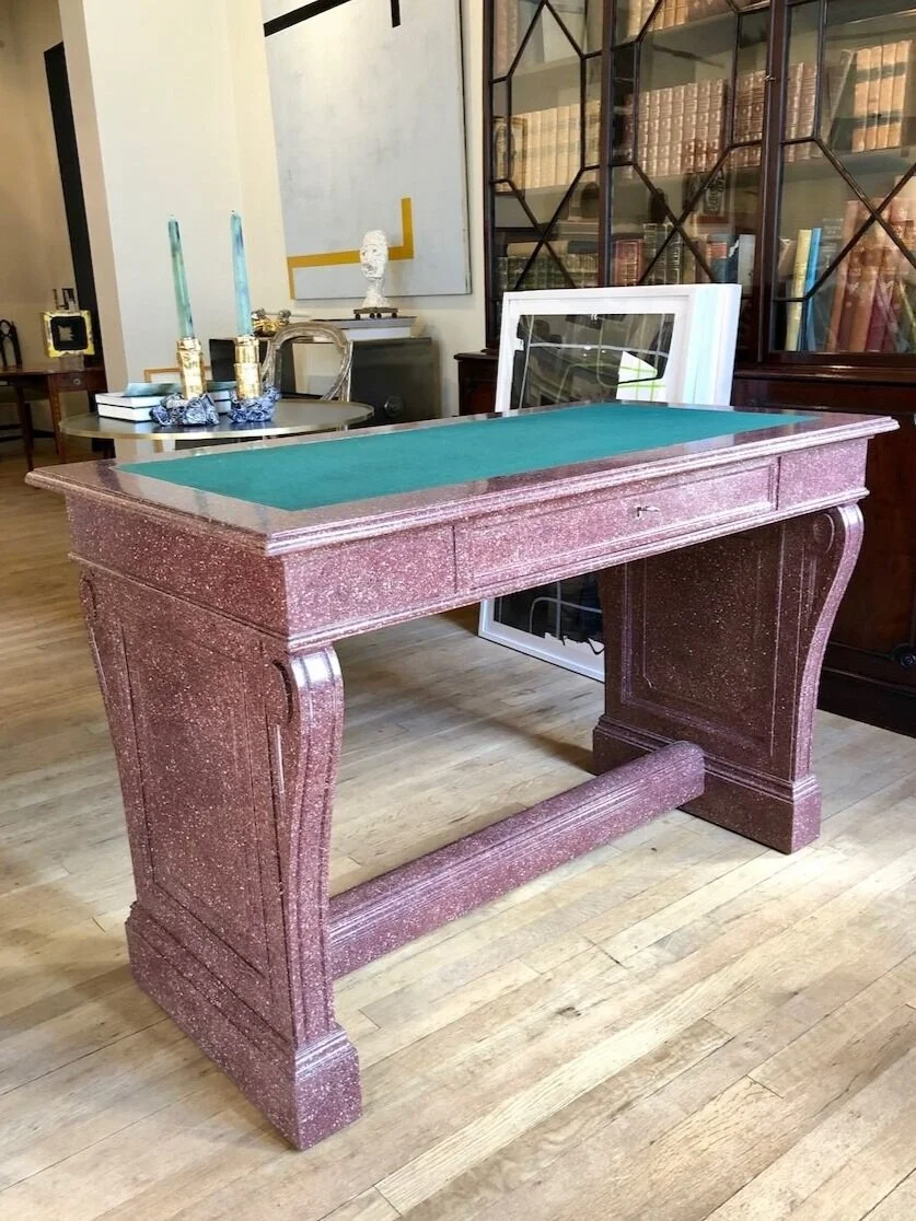Classical Faux Porphyry Library Table