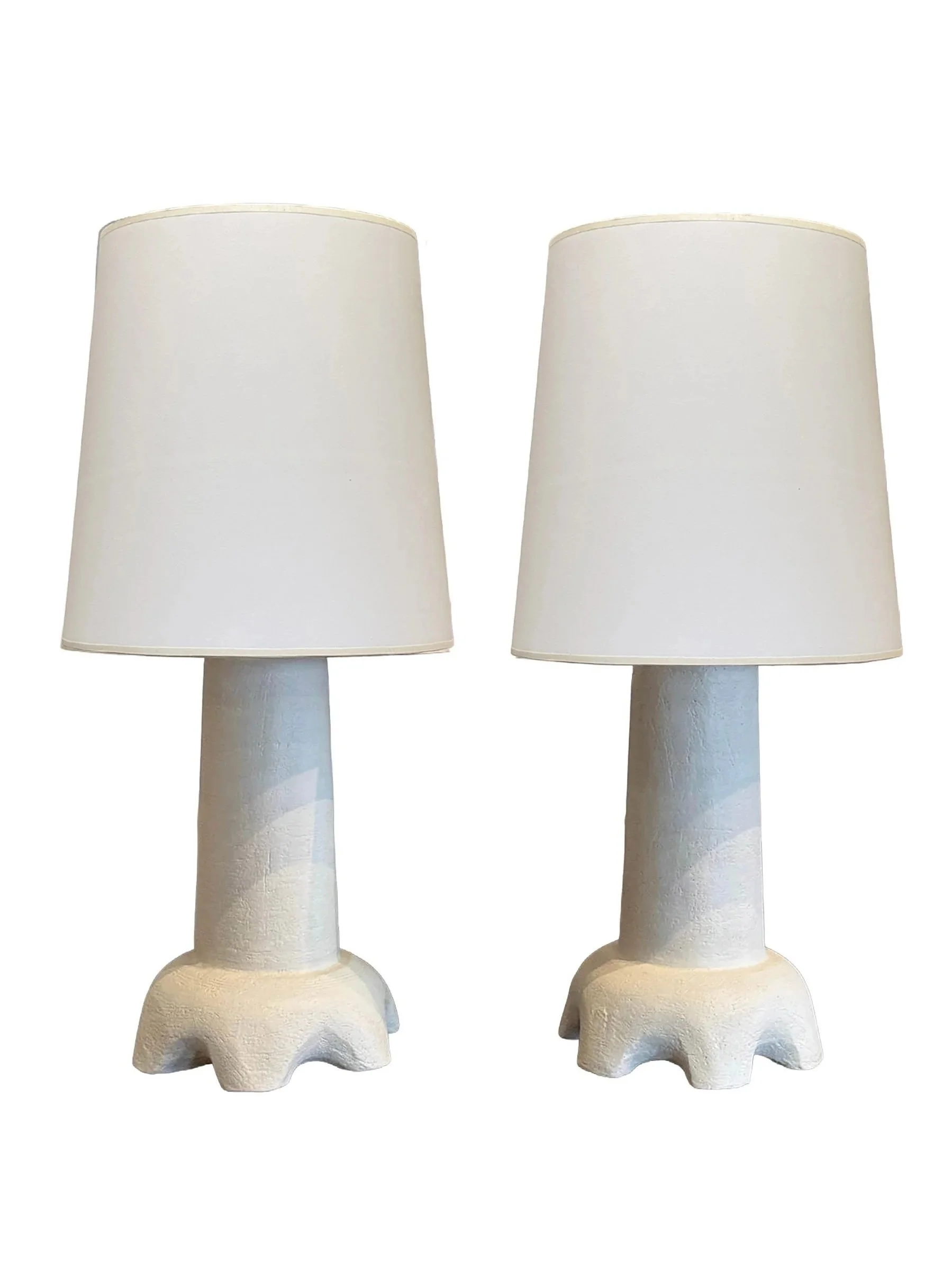 Pair of Ceramic Cardinal Lamps