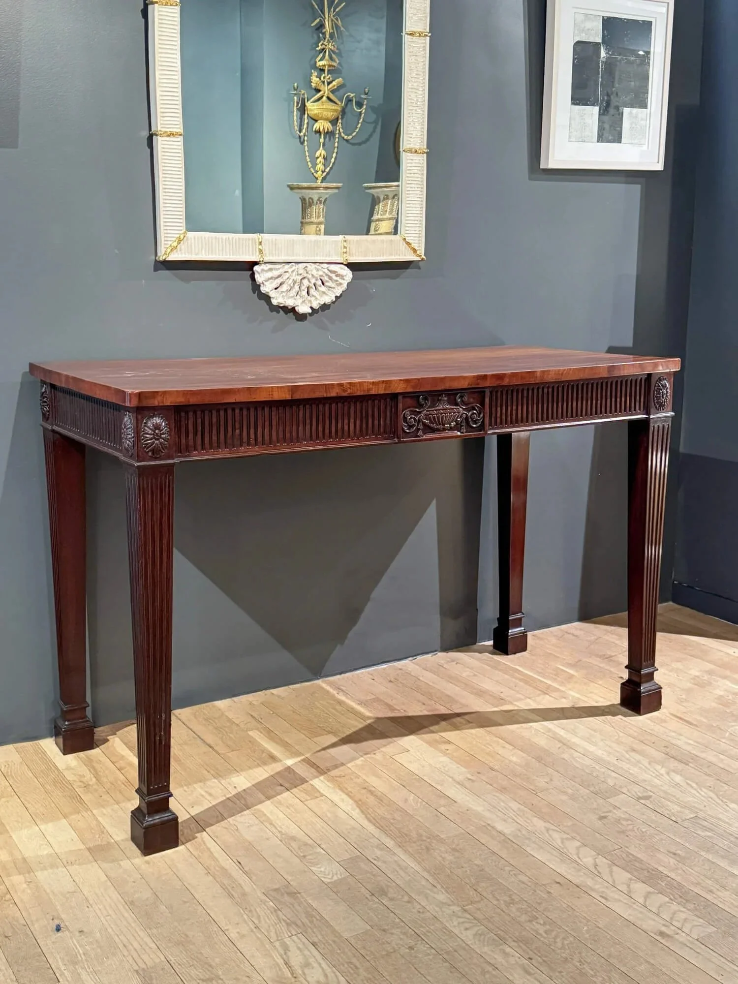 Adam Carved Mahogany Console