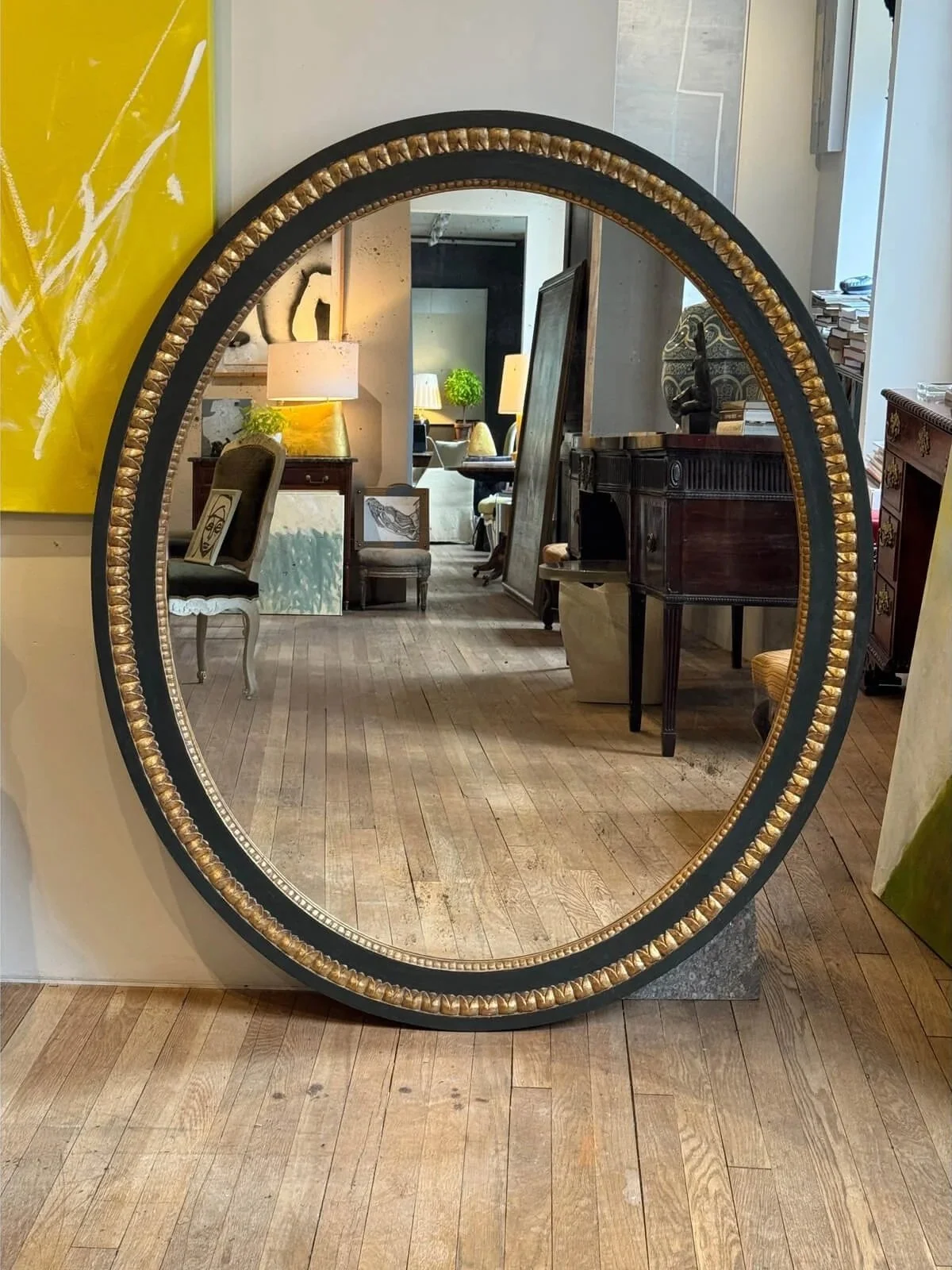 Neoclassical Painted Oval Mirror