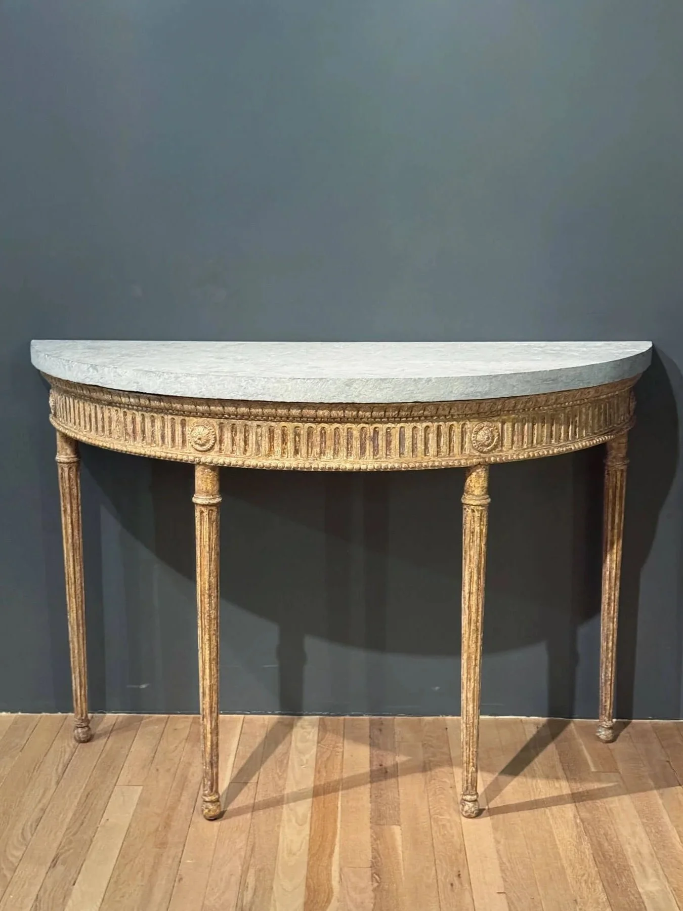 Neoclassical Giltwood Demilune Console