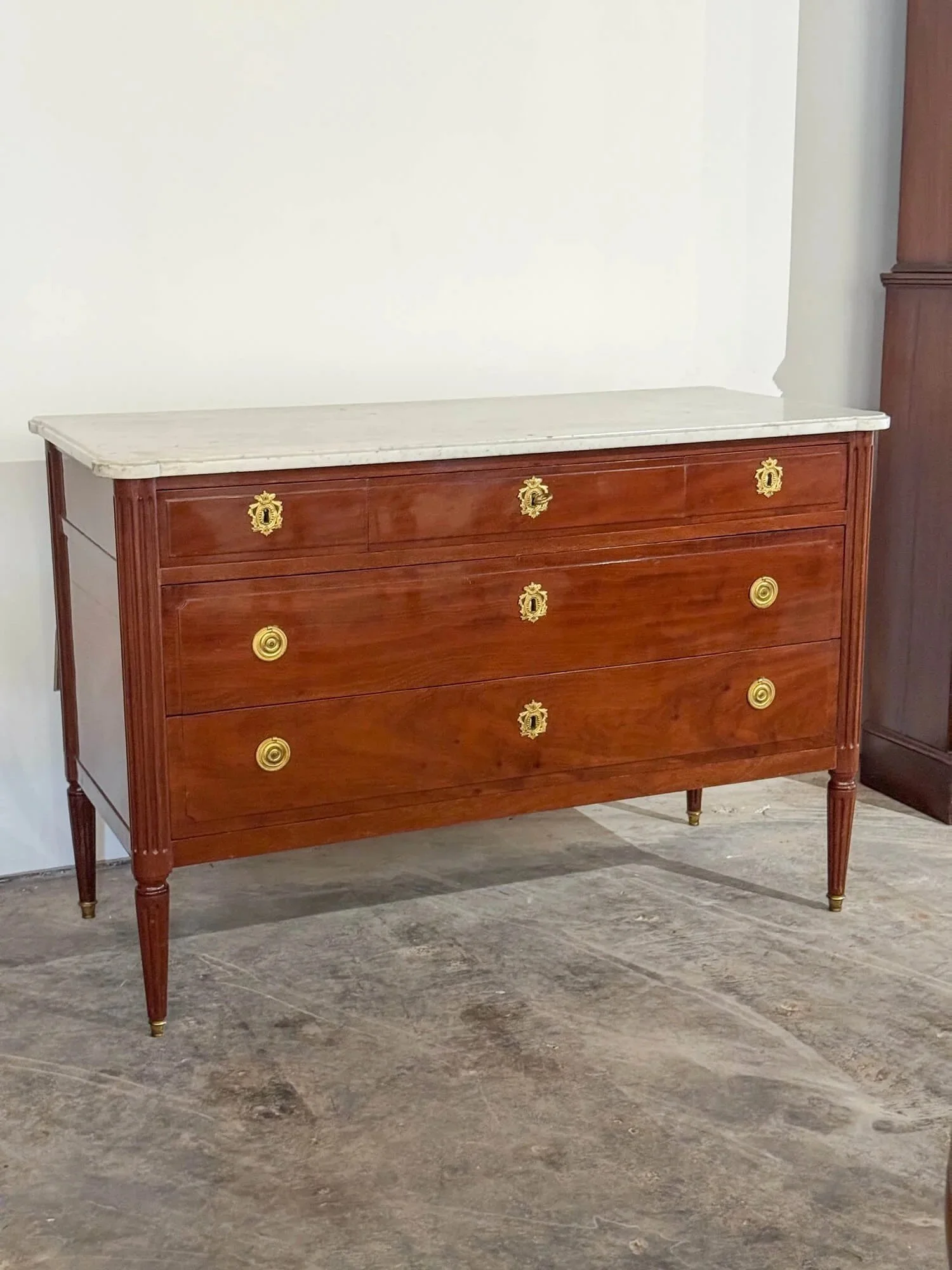 Louis XVI Mahogany Commode with Marble Top