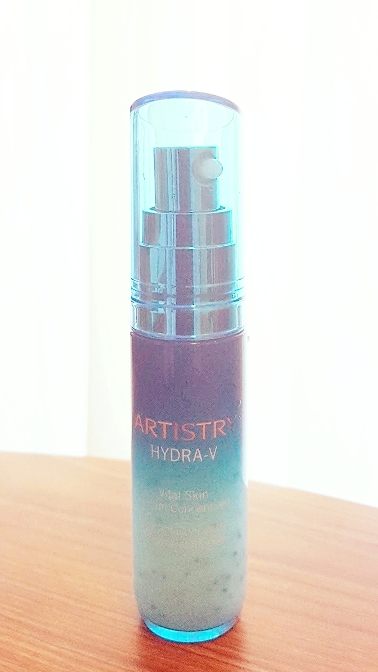 To treat my skin twice a day, I use the Artistry Hydra-V Vital Skin Serum Concentrate that helps me maintain the soft supple texture that has people underestimating my age ;-)