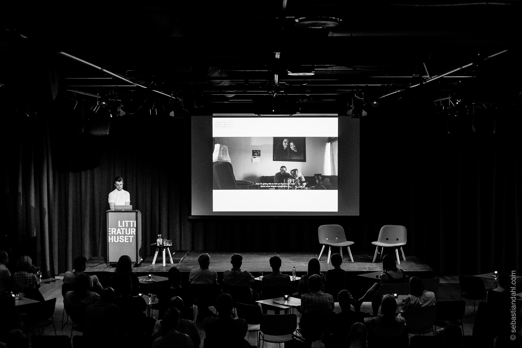  Kyrre Lien snakket om sitt "Nettkrigerne"-prosjekt.&nbsp;Foto: Sébastian Dahl&nbsp; 