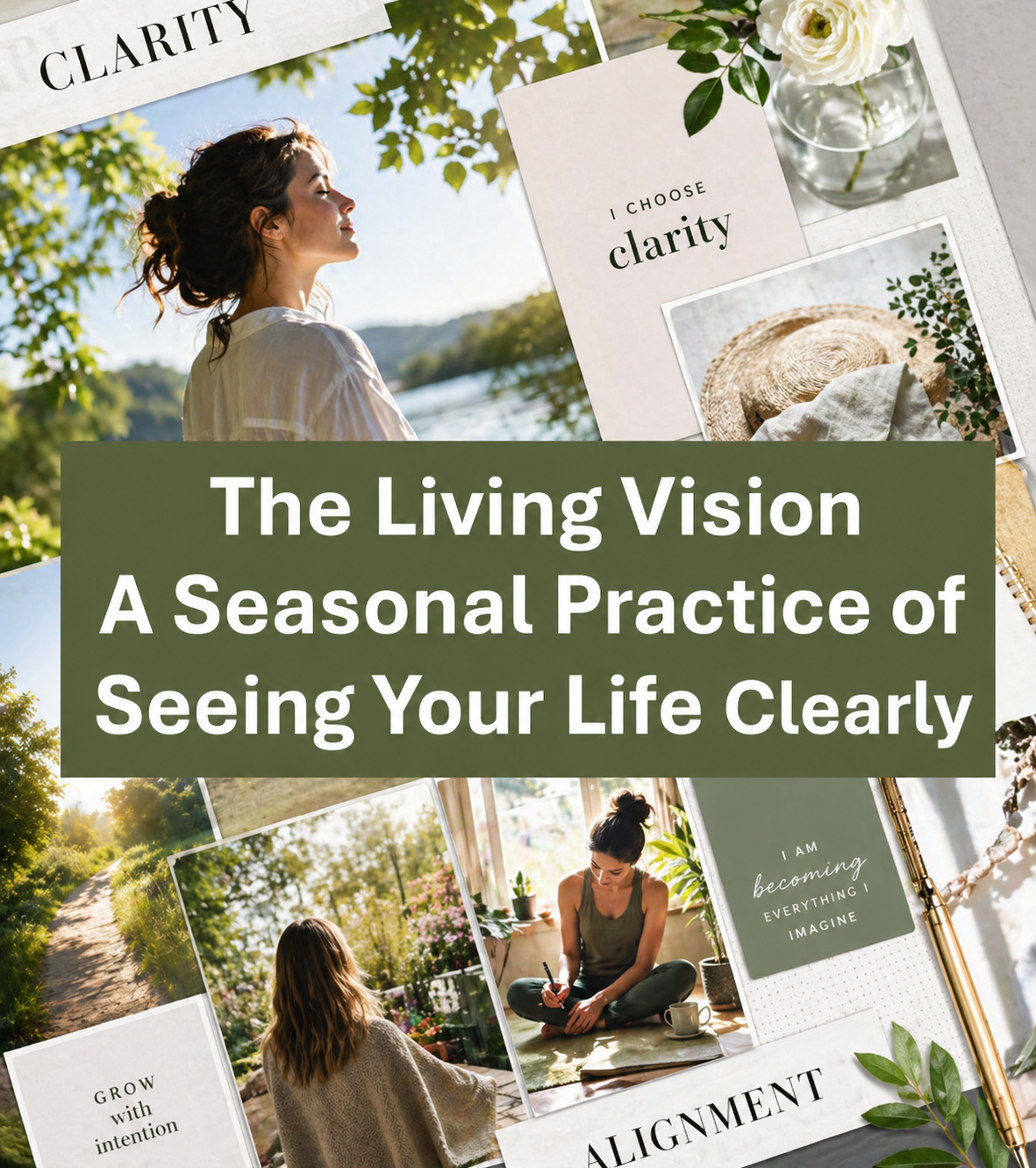 Creative Workshop- The Living Vision  A Seasonal Practice of Seeing Your Life Clearly Virtual  (Live on Zoom)  June 17 6:30–8:00 PM (EST) OR  In-Person Workshop (Dimos Studio)  June18  6:30-8:00 PM