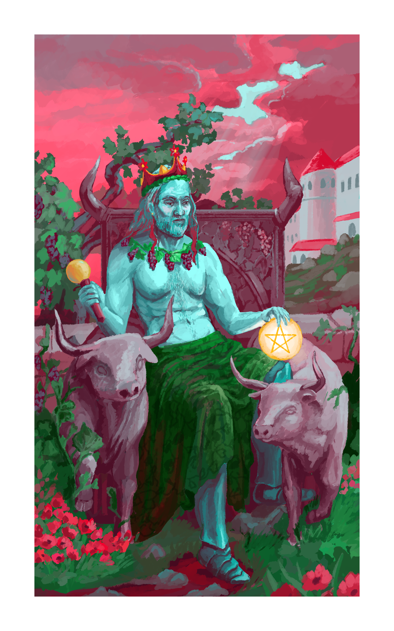 Tarot: King of Pentacles
2024
5"x8" Print on elegance velvet $75