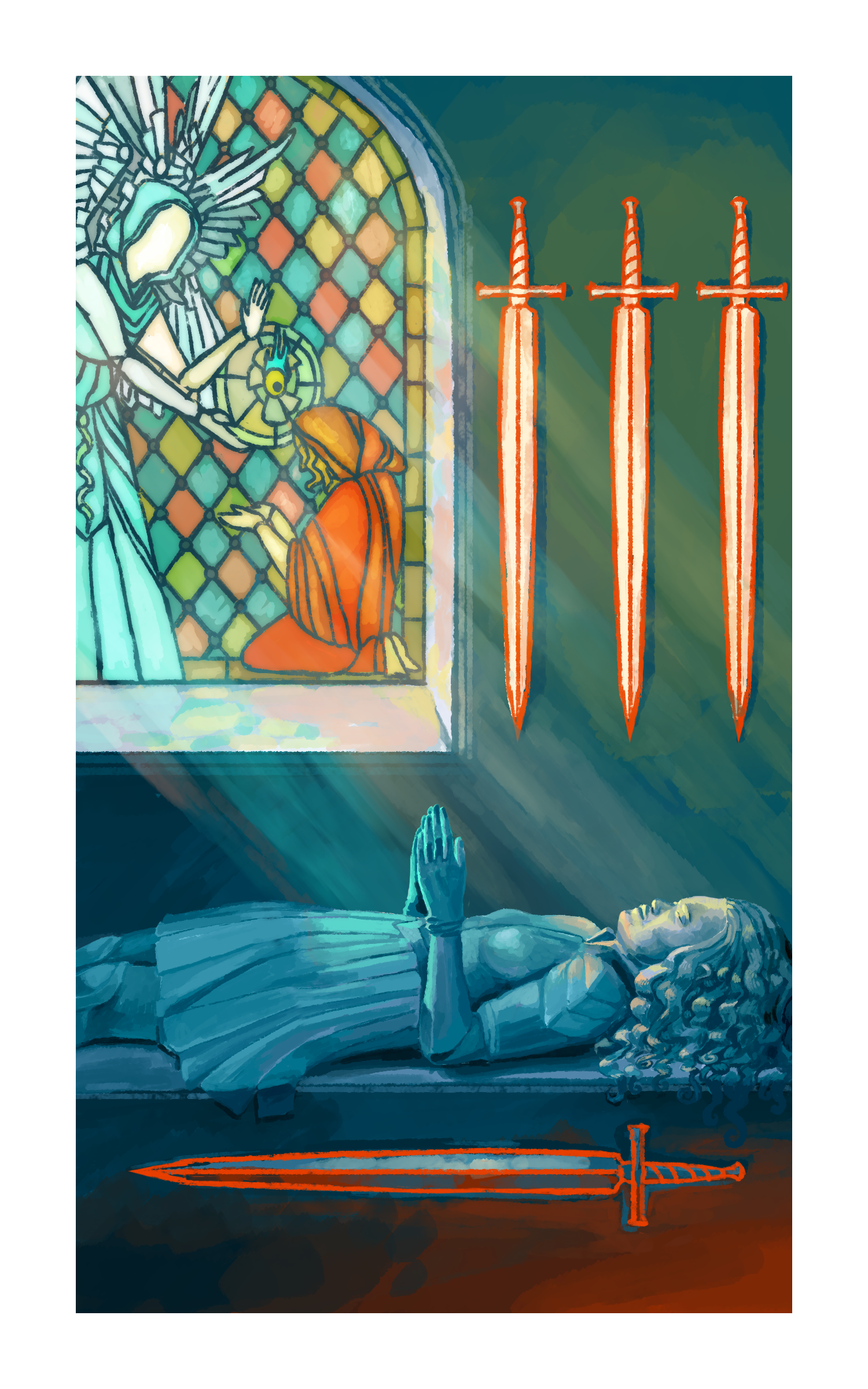 Tarot: Four of Swords
2023
5"x8" Print on elegance velvet $75