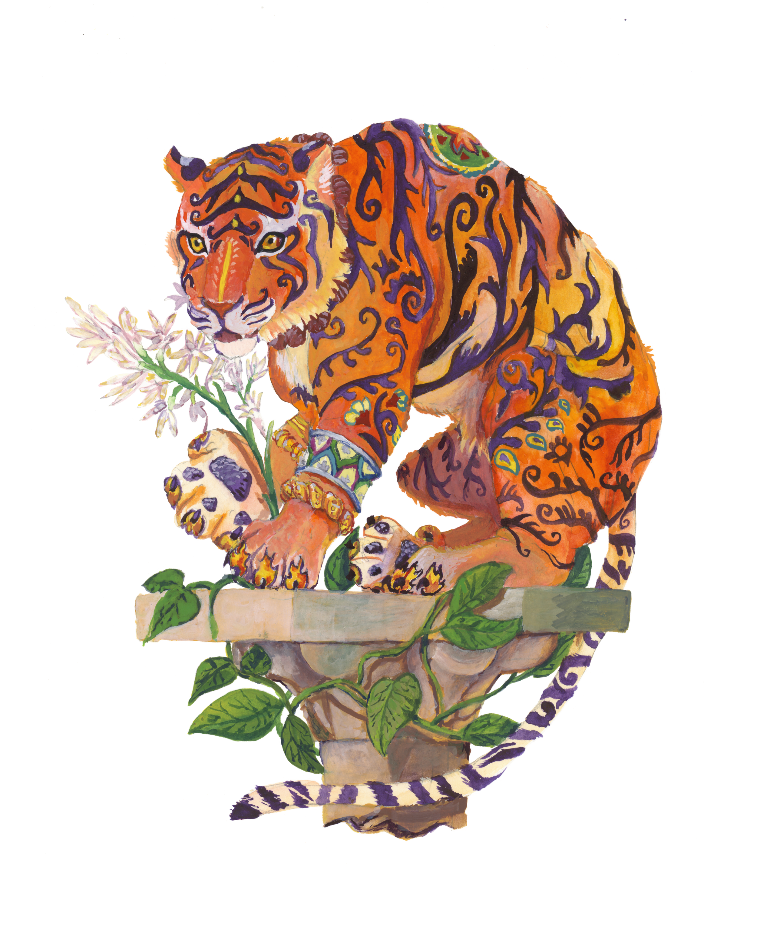 Adorned Animals: Tiger
2023
8"x10" Signed Limited Edition print on Acquarella Rag $100
Originally painted in watercolor and gouache on bristol.