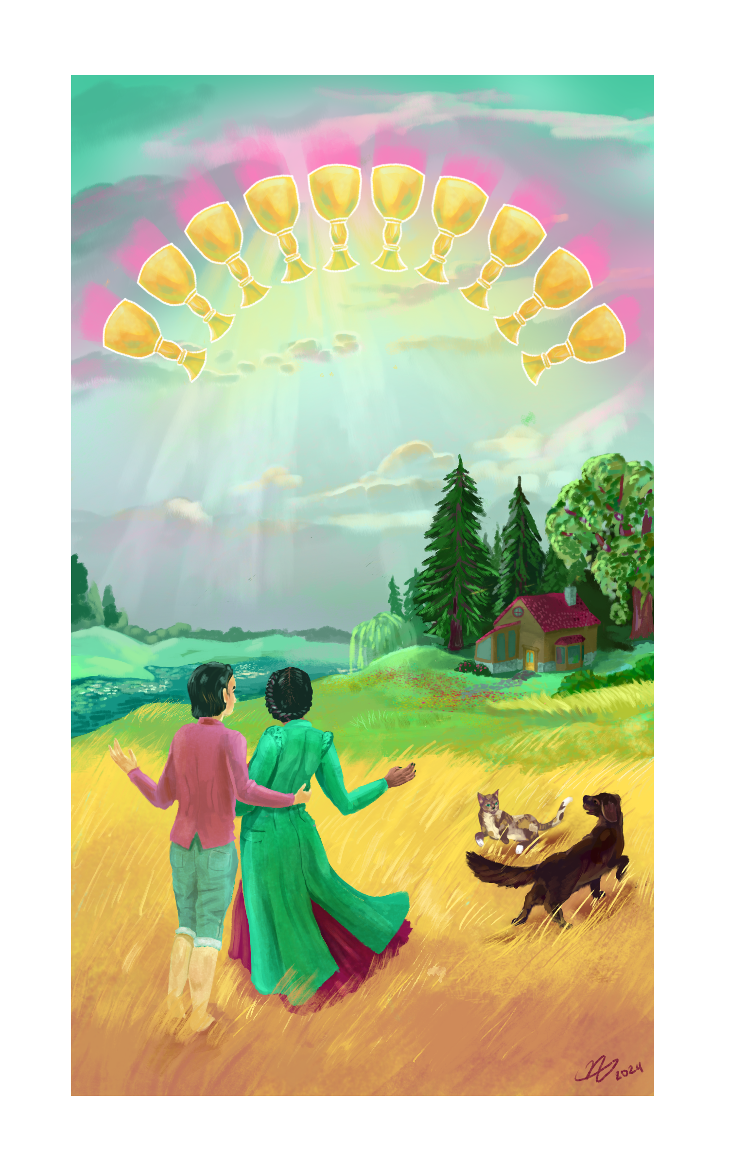 Tarot: Ten of Cups
2024
5"x8" Print on elegance velvet $75