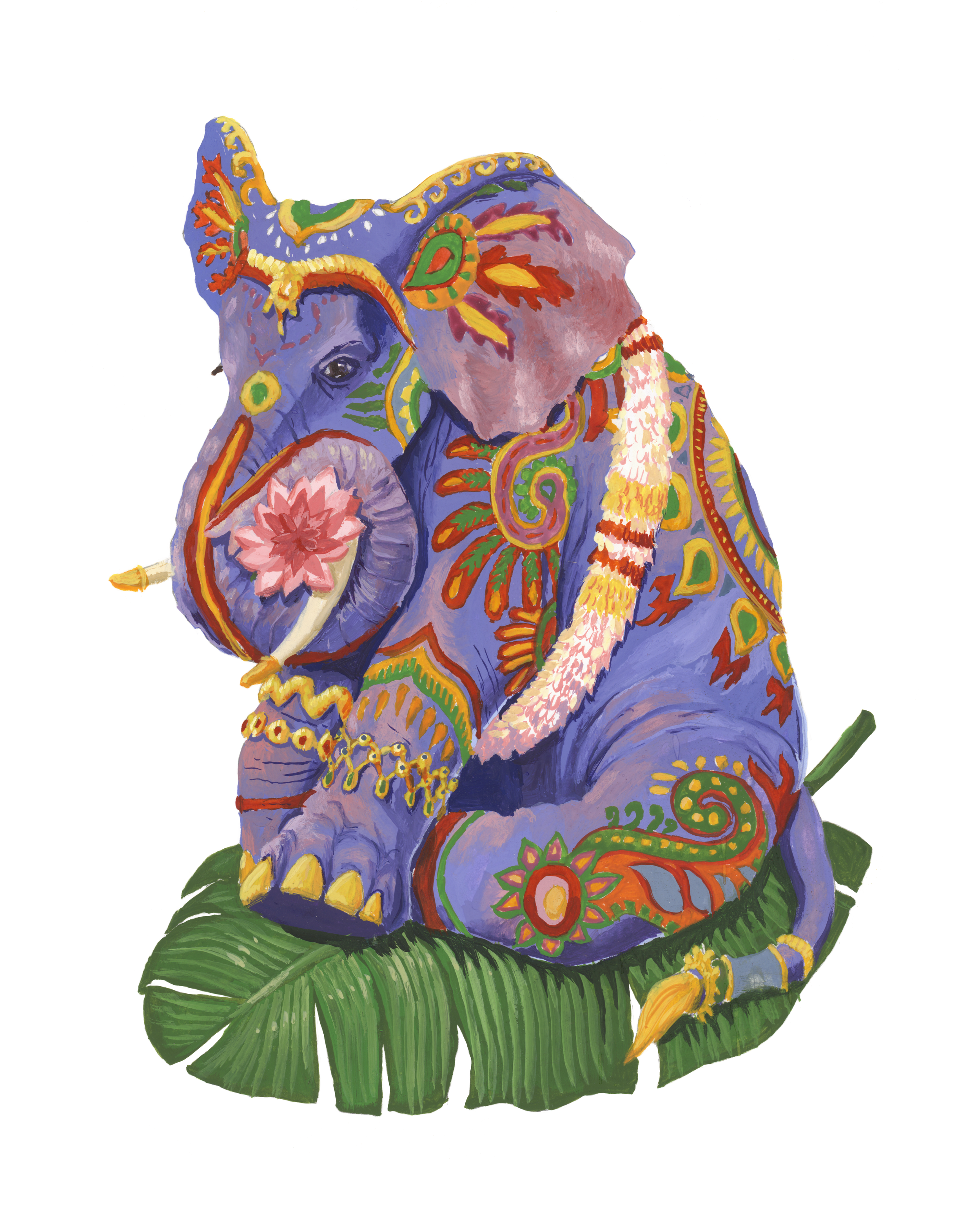 Adorned Animals: Elephant
2022
8"x10" Signed Limited Edition print on Acquarella Rag $100
Originally painted in watercolor and gouache on bristol.
