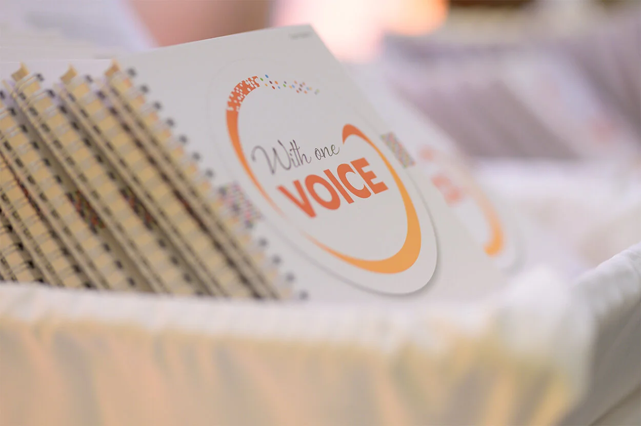 Attendees were given branded notebooks to use at the conference and beyond