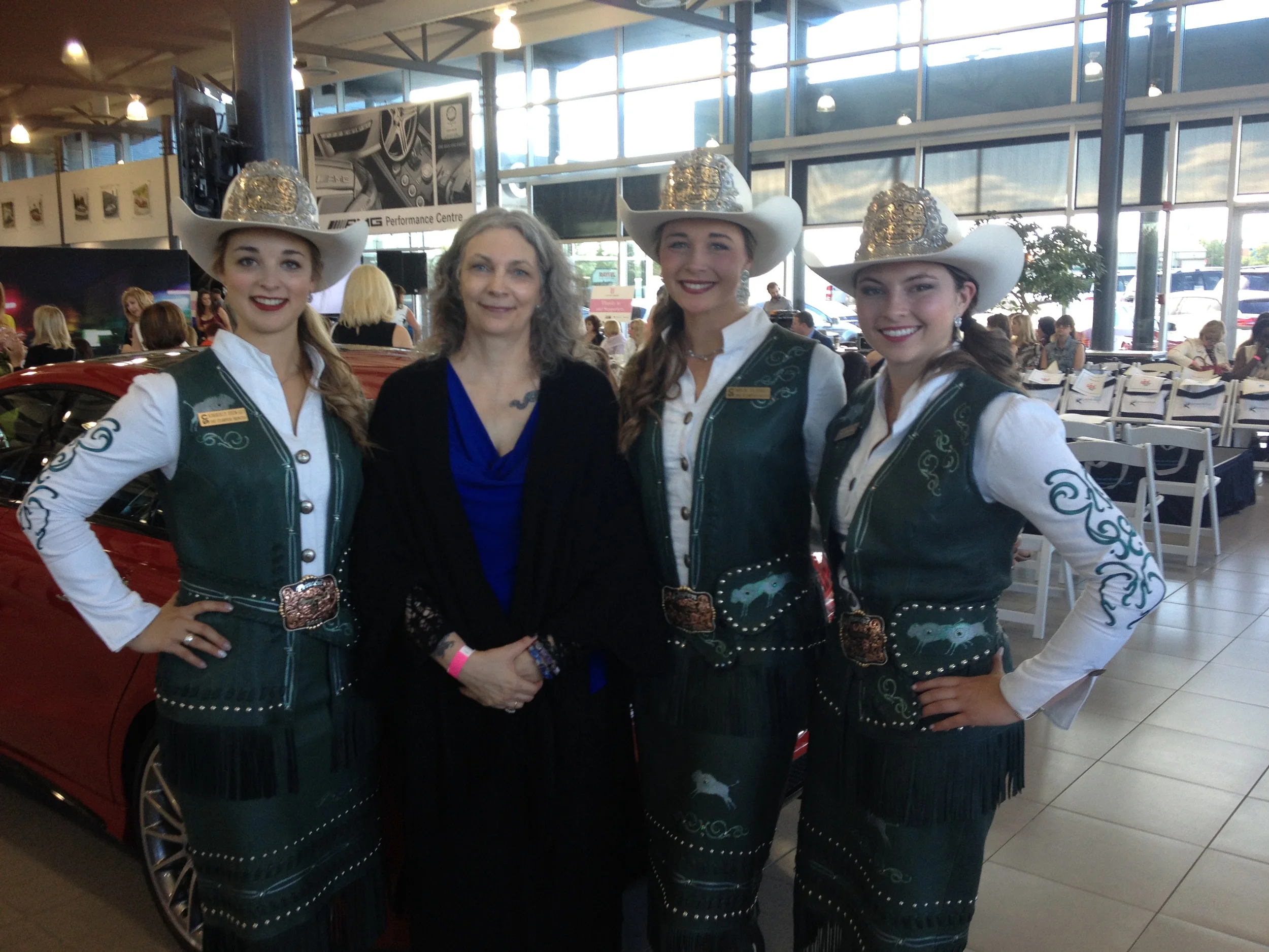 With our bright and beautiful 2015 Stampede Royalty - Princess Kimberly Stewart, Queen Mick Plemel and Princess Haley Peckham.