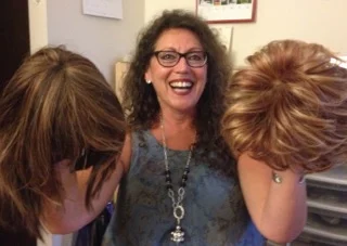 Flo, with her gorgeous natural brown curls and two of her temporary 'pals' from days gone by
