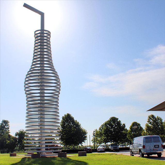 Had to stop when we saw the giant soda bottle ahead! Only at Pops Soda Shop outside of Oklahoma City. Refreshment and support! #saveroute66