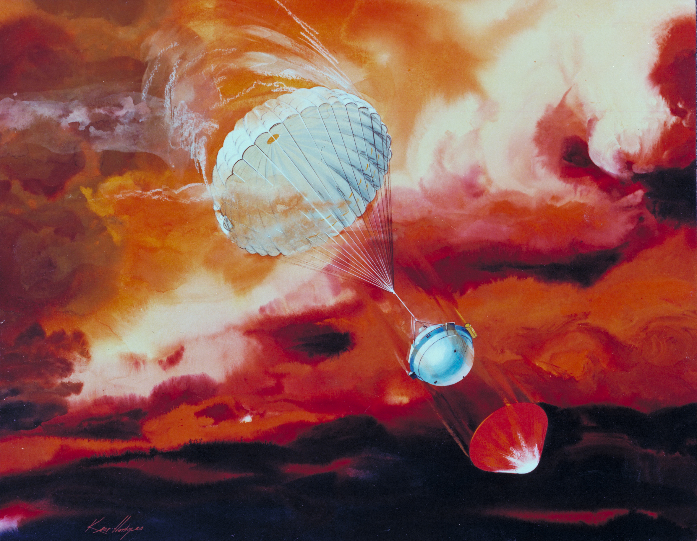 Celebrating the 20th anniversary of the successful deployment of a probe into Jupiter's atmosphere, this episode is a series of interviews with the engineers who worked on this challenging, historic mission. Image: "Galileo Probe - AC81-0174" by NASA Artwork by Ken Hodges.