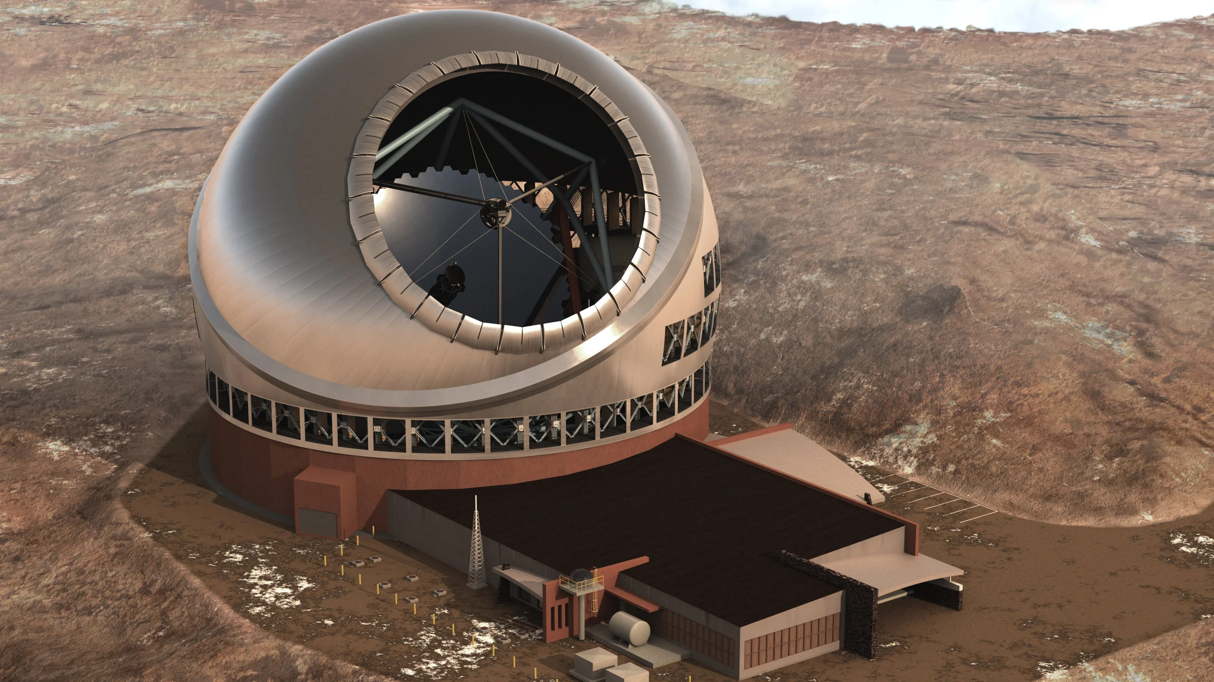 Dr. Fengchuan Liu talks to us about an international project, the Thirty Meter Telescope (TMT). He describes the telescope, it's many mirrors, and how he helps manage such a complex project. Image credit: TMT Observatory Corporation