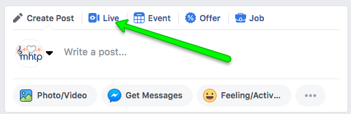 The Live option appears after you have switched to post as MHTP.