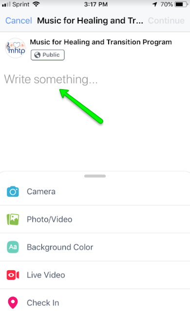 Type or paste the description into the post area…