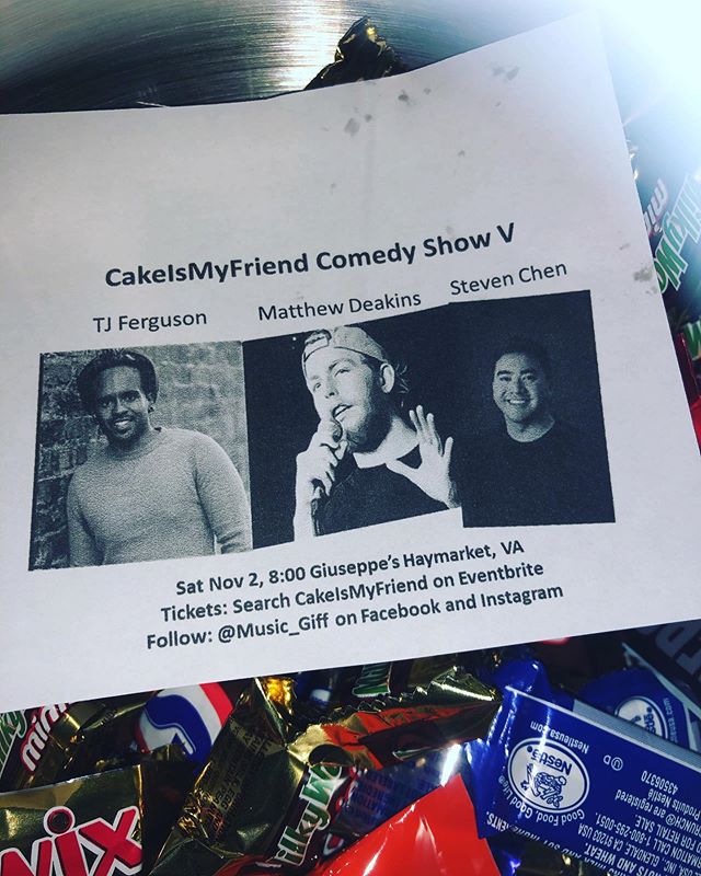 Happy Halloween!! All the way into the weekend. #comedyshow #haymarketva #gainesvilleva #giuseppeshaymarket @tjferglaughs @freaks_and_deaks @gifilterfish #live #showtime