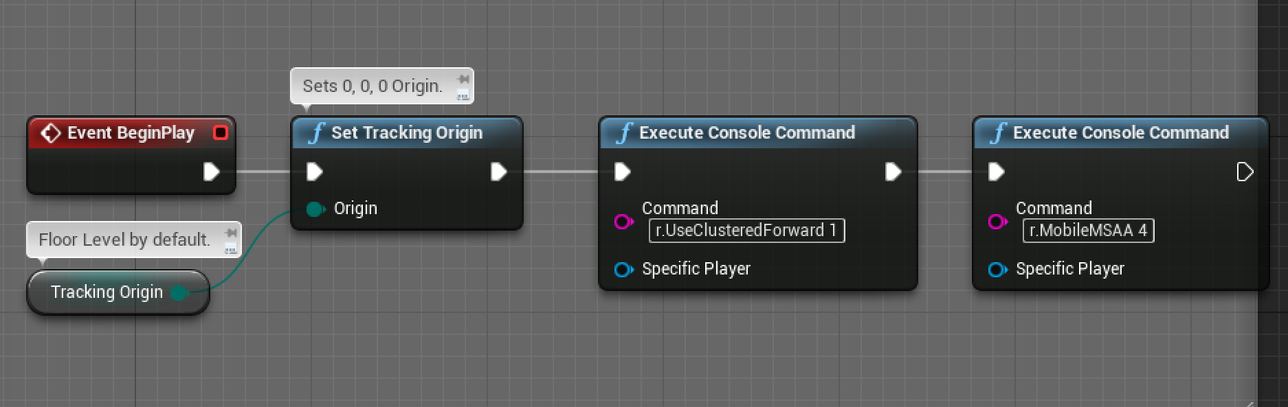 Level Blueprint for integrating the Oculus renderer