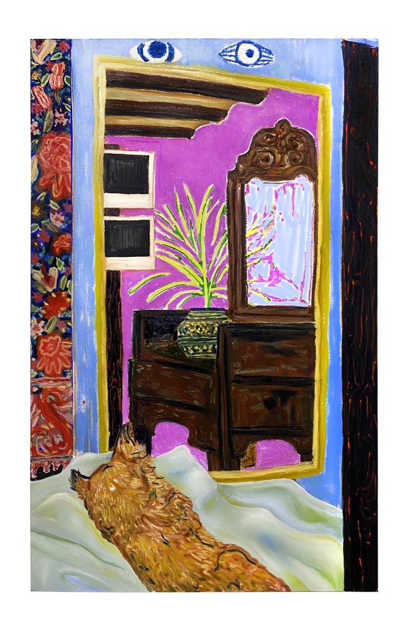Clementine Sunshine Paula Abdul Denton Aslan , 2023, oil, acrylic and soft pastel on canvas 48 x 30 inches