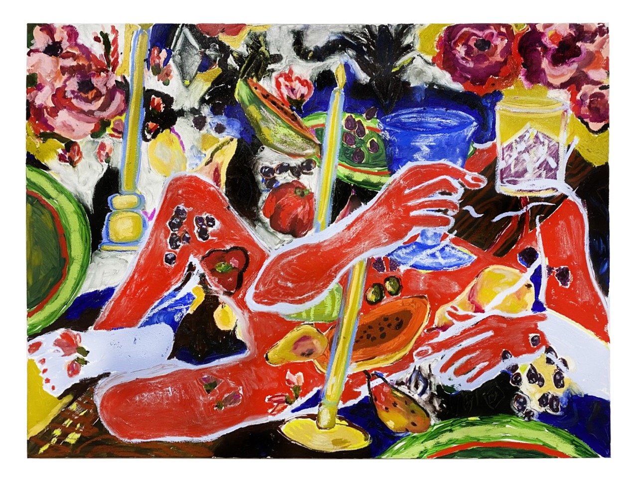 Feast foreplay , 2023 oil on canvas 36 x 48 inches