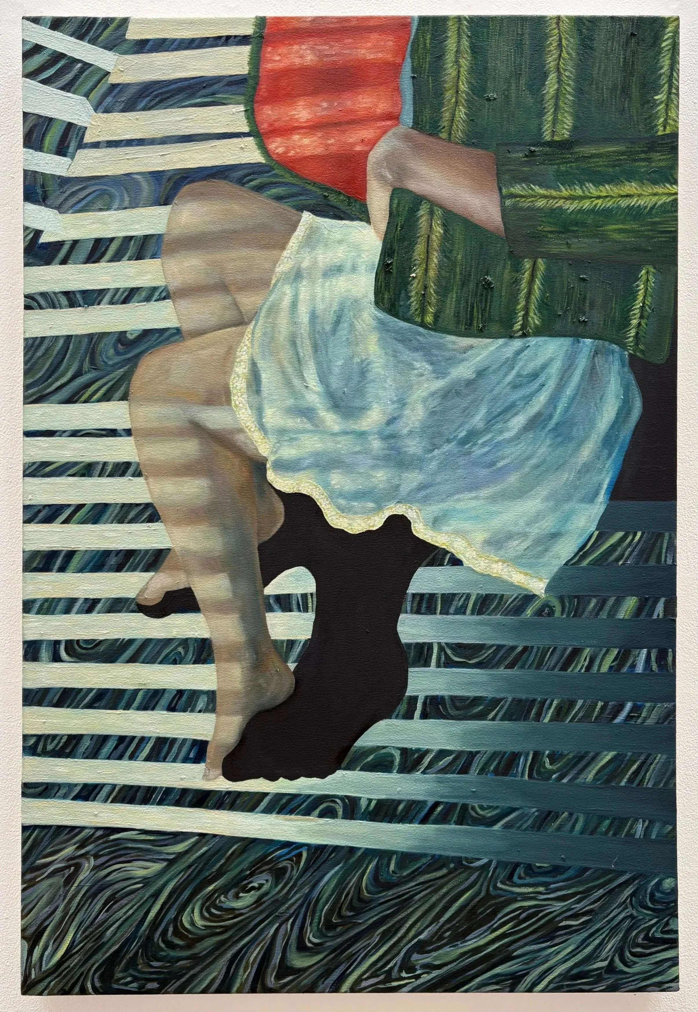  Satin Lace Web , 2026  Oil on canvas  36 × 24 inches 