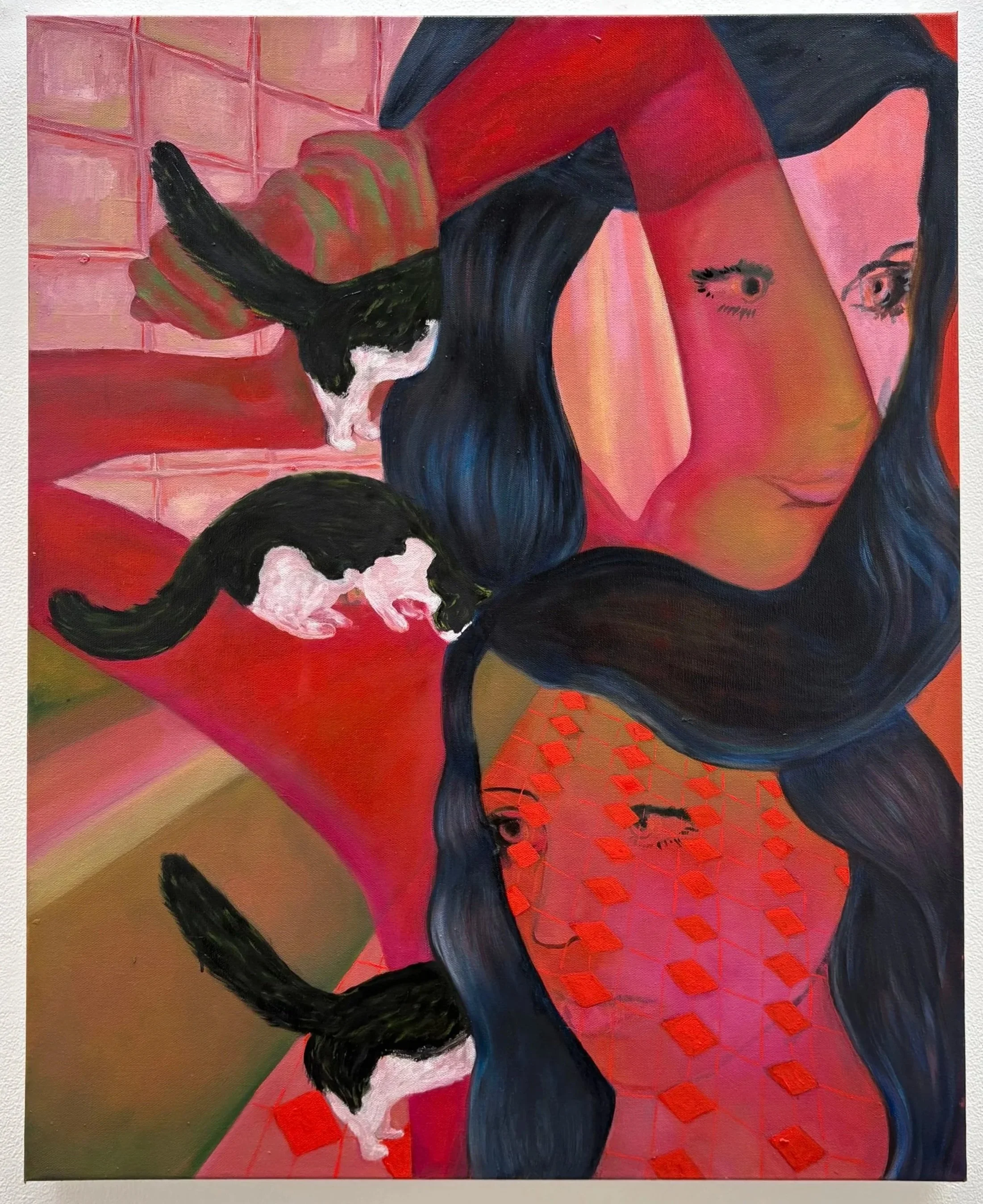   Bathroom Floor , 2026  Oil on canvas  20 x 30 inches 