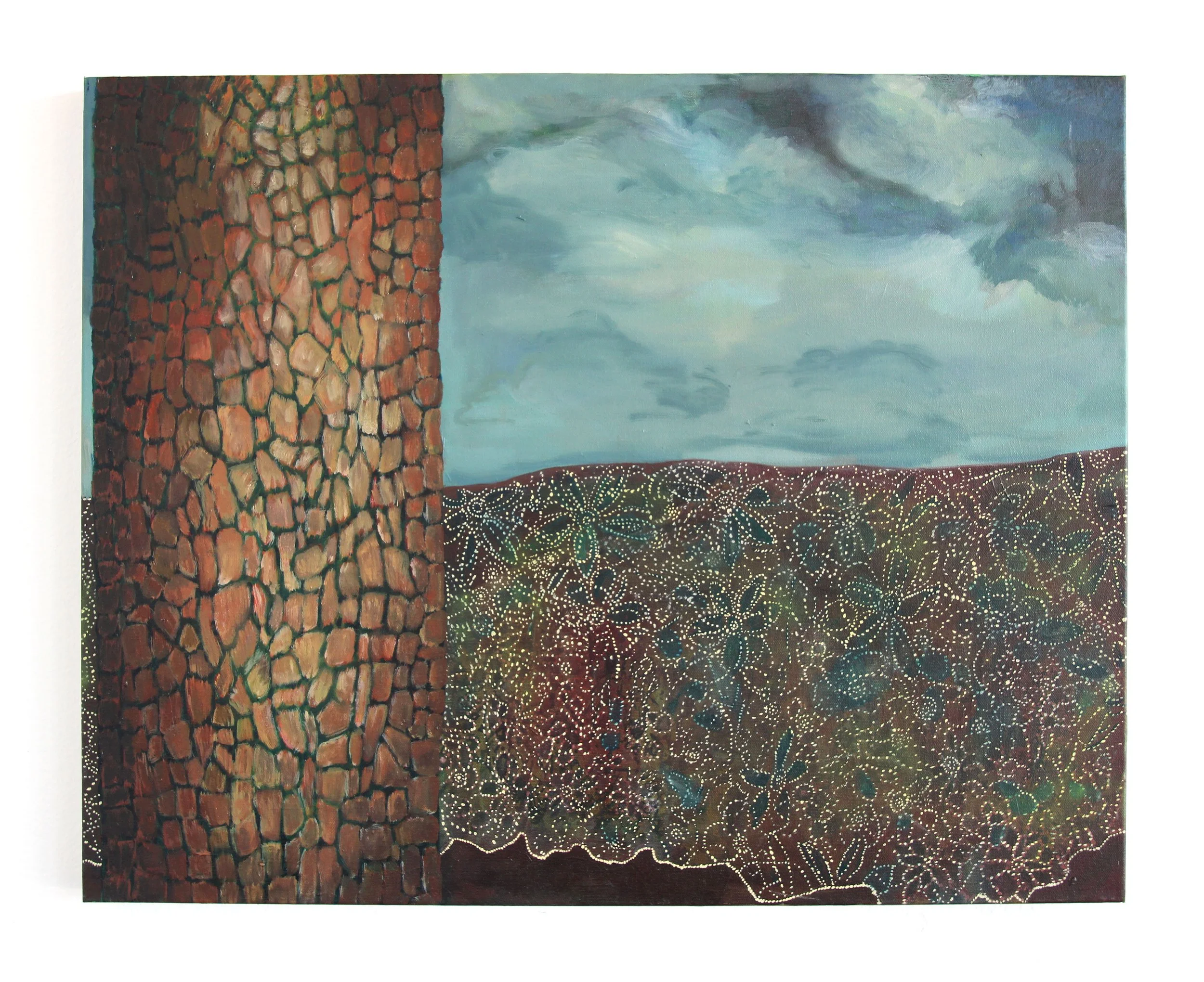 Carve Your Initials, 2026, oil on canvas, 24 x 30 inches. 