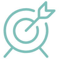 A dart hitting the bullseye on a target.